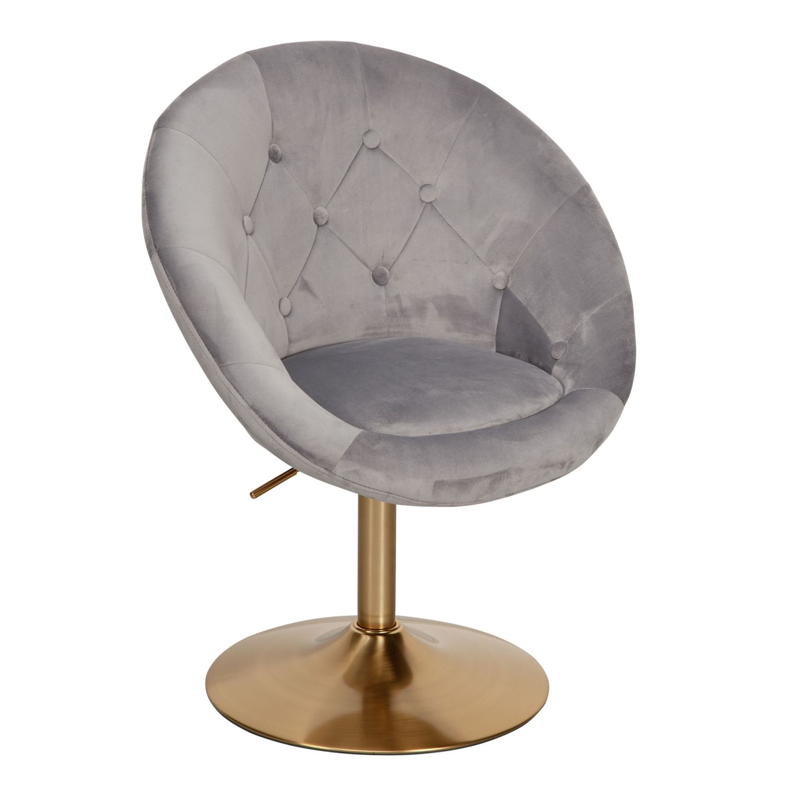 Loungesessel - grau-gold - Samt - höhenverstellbar