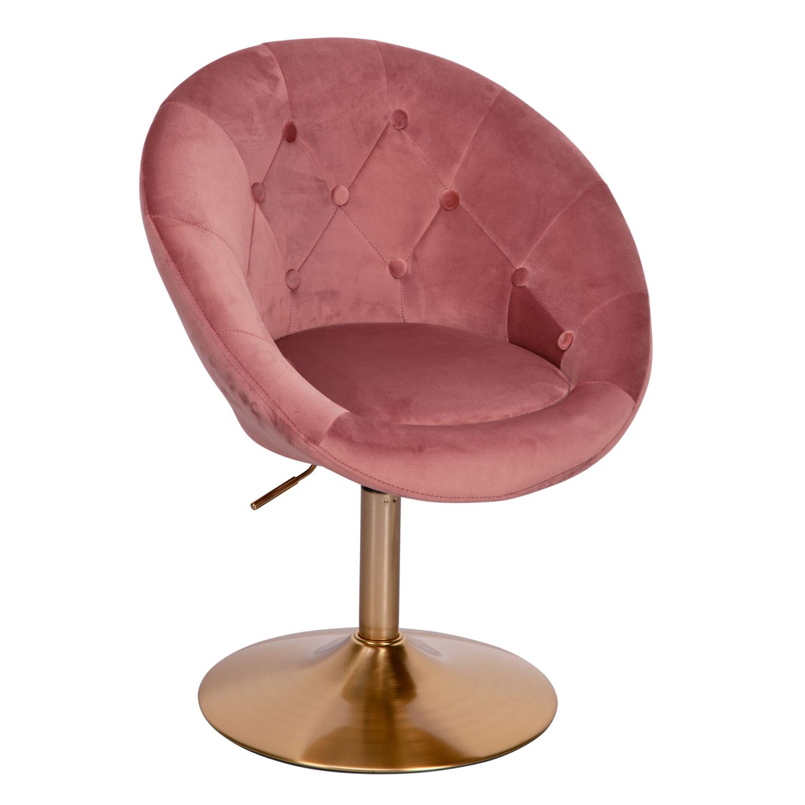 Loungesessel - rosa-gold - Samt - höhenverstellbar