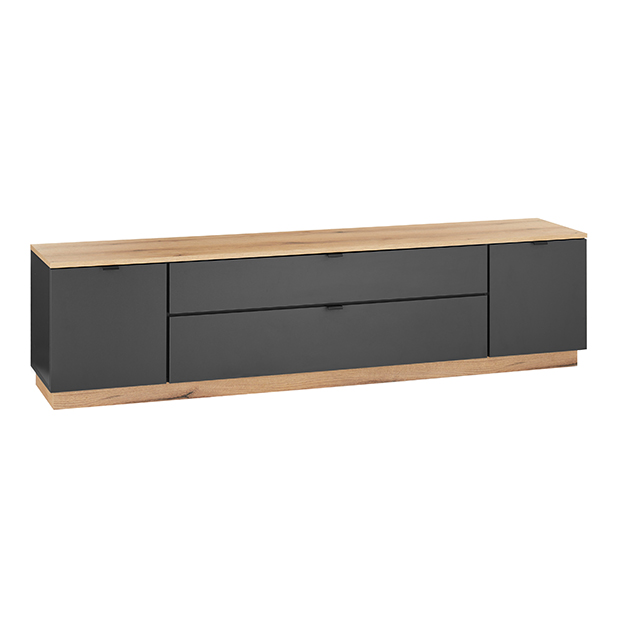 Lowboard - anthrazit - Evoke Eiche - 2 Schubkästen - 185 cm