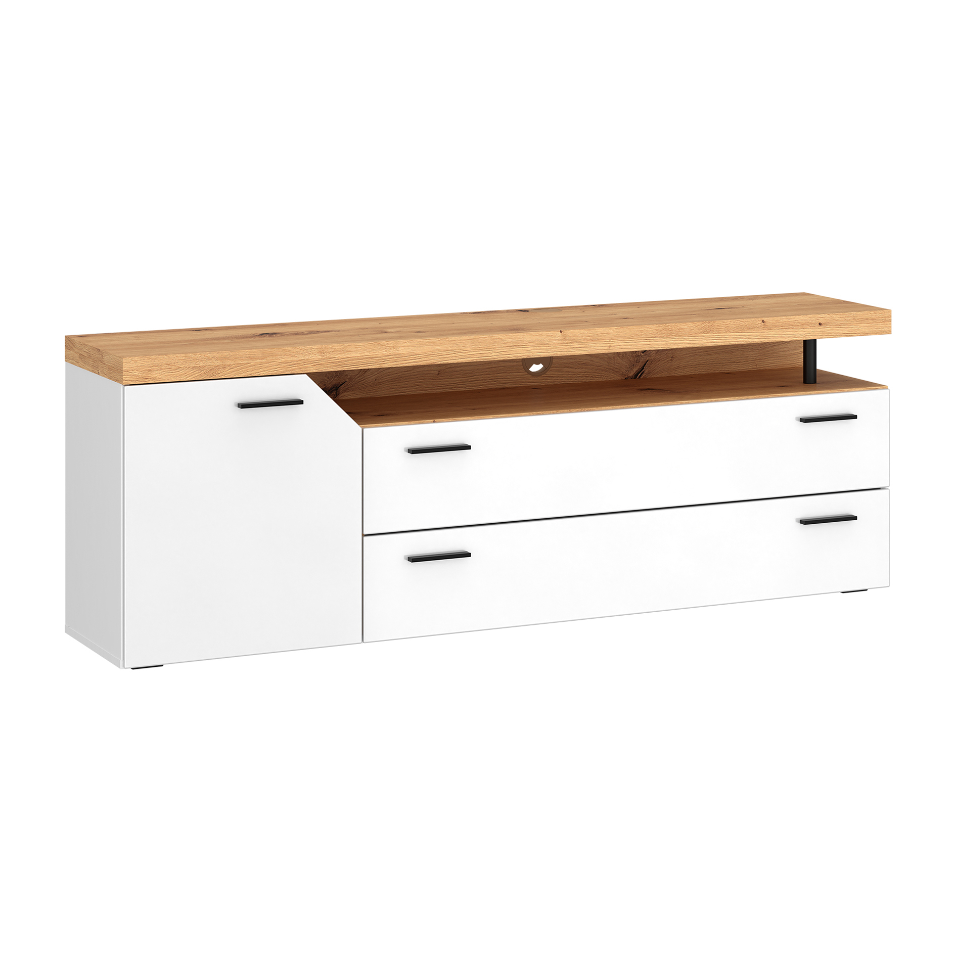 Lowboard - Artisan Eiche - Alpinweiß - 160 cm