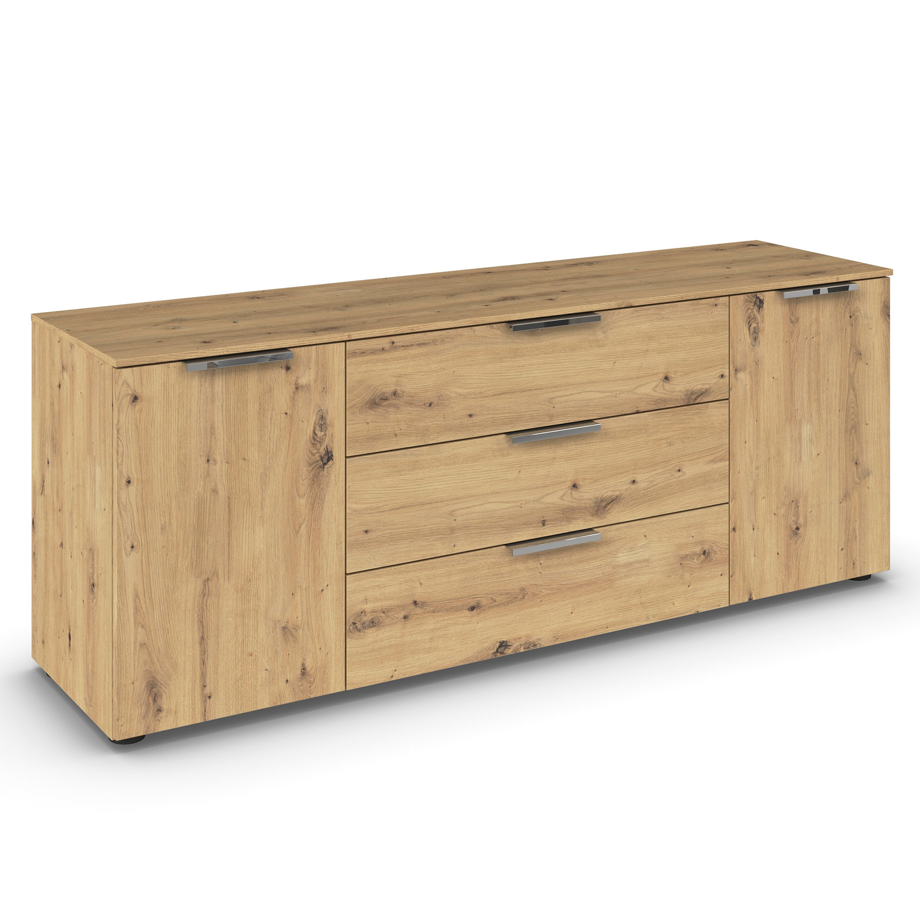 Lowboard - Artisan Eiche - Chromgriffe - 160 cm