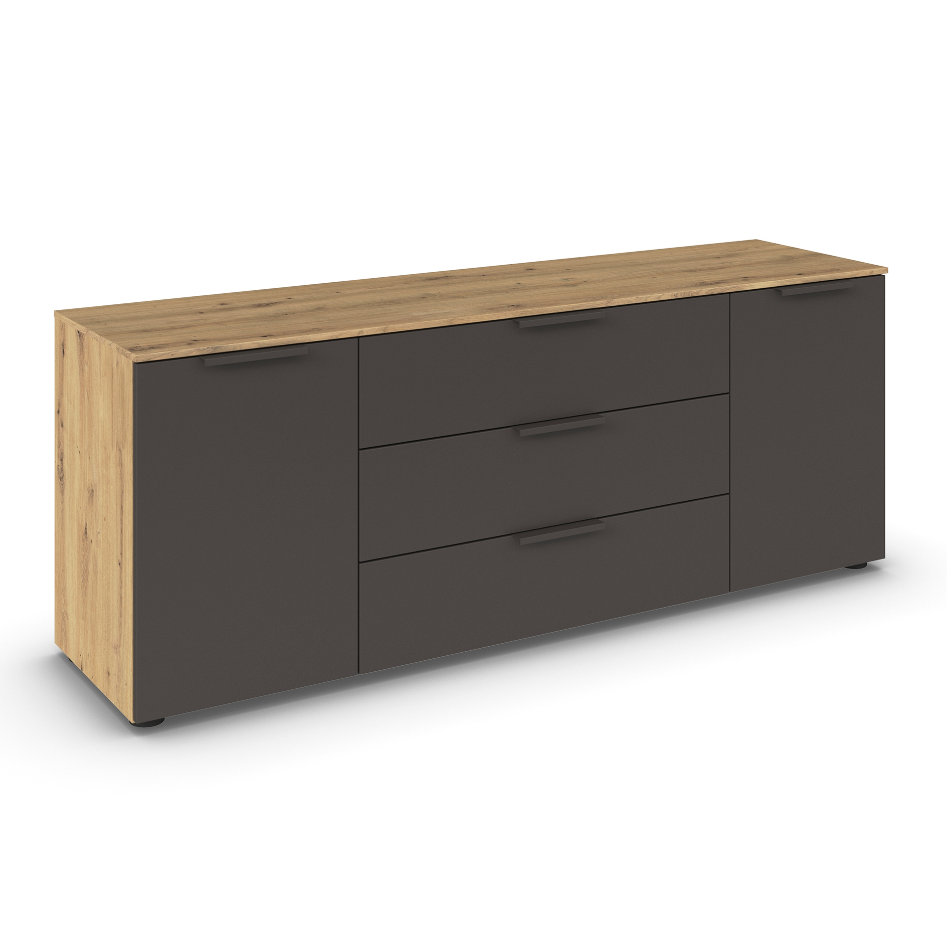 Lowboard - Artisan Eiche - graphit - Graphitgriffe - 160 cm