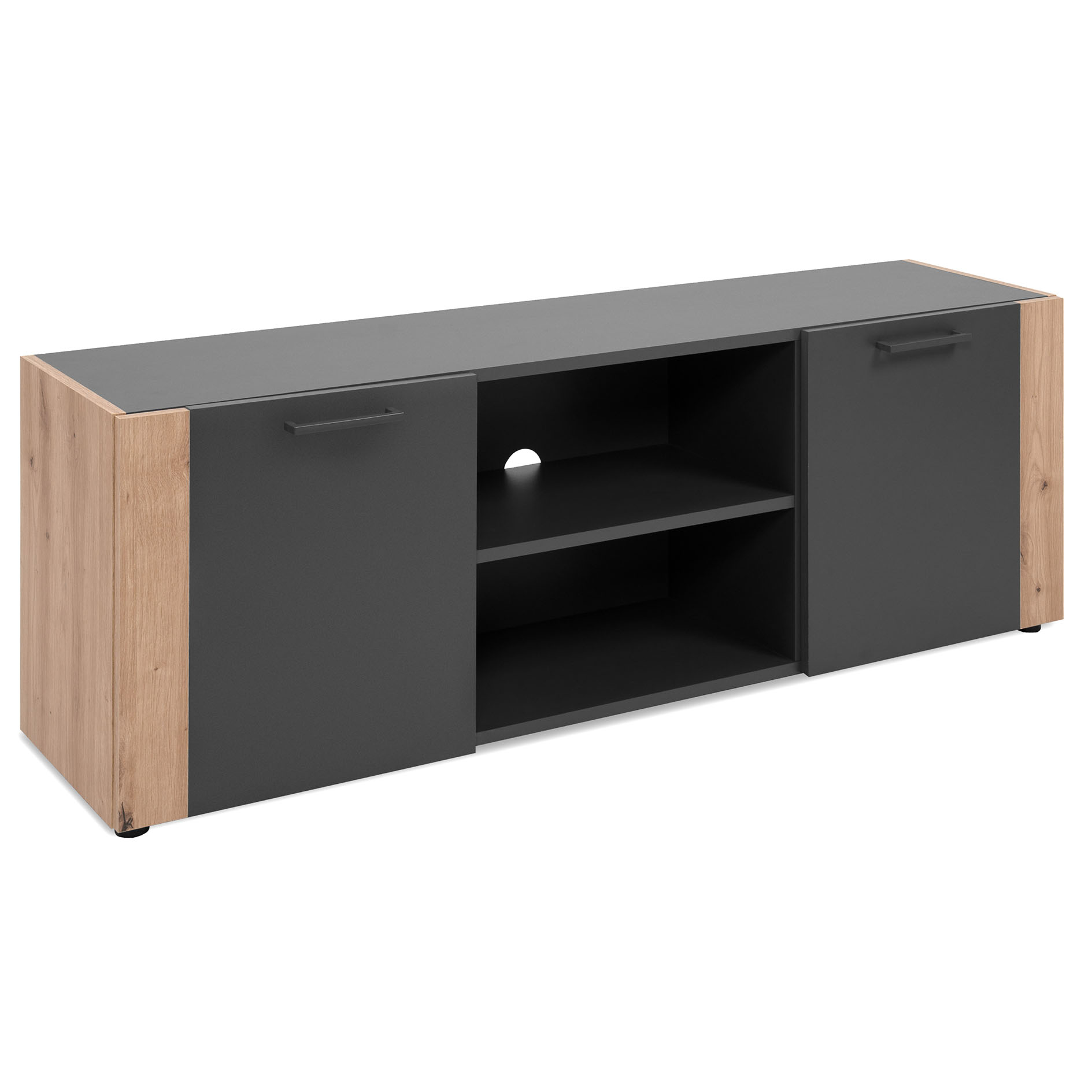 Lowboard CENTO - anthrazit - Artisan Eiche - 138 cm breit