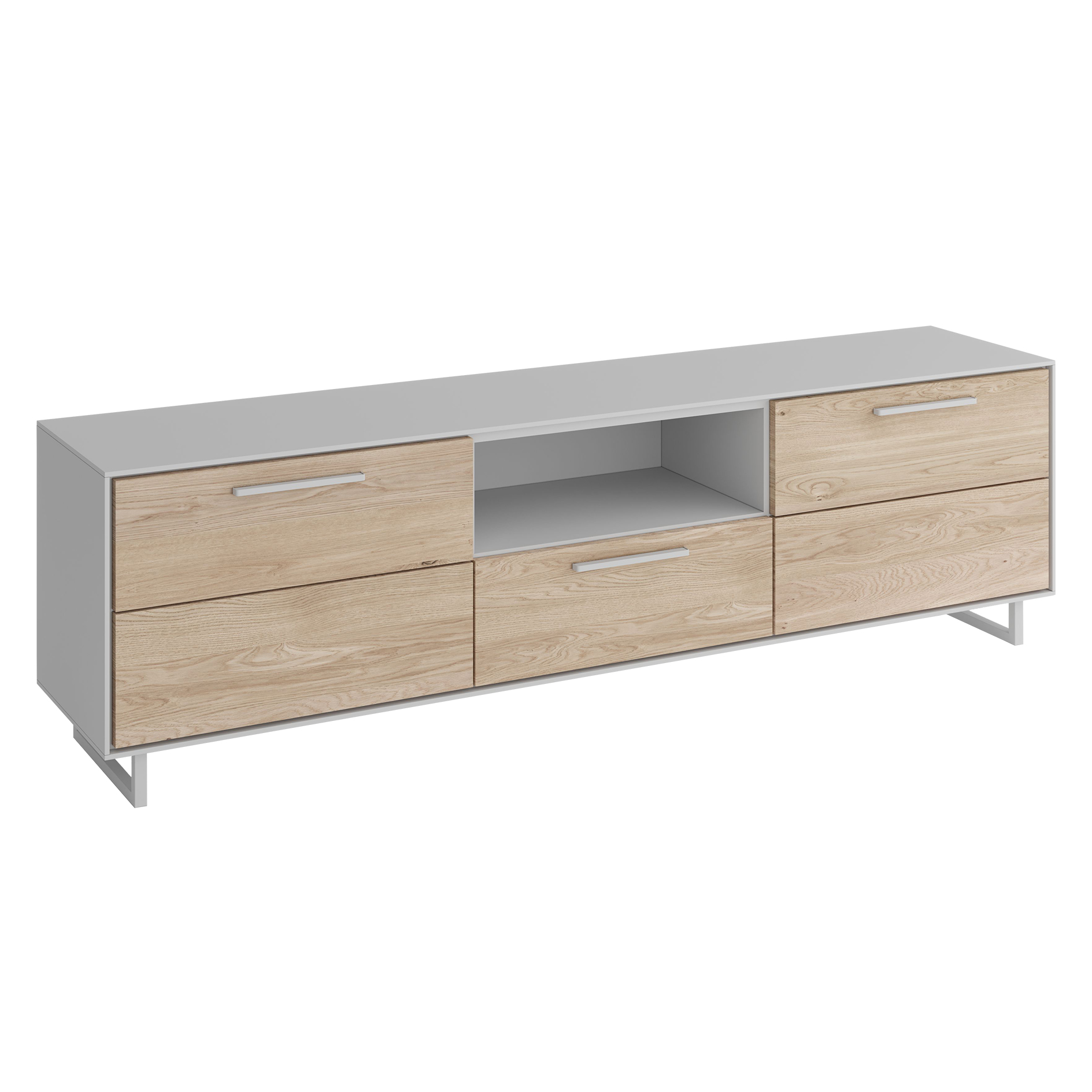 Lowboard - Eiche Bianco - kreidefarben - 185 cm breit