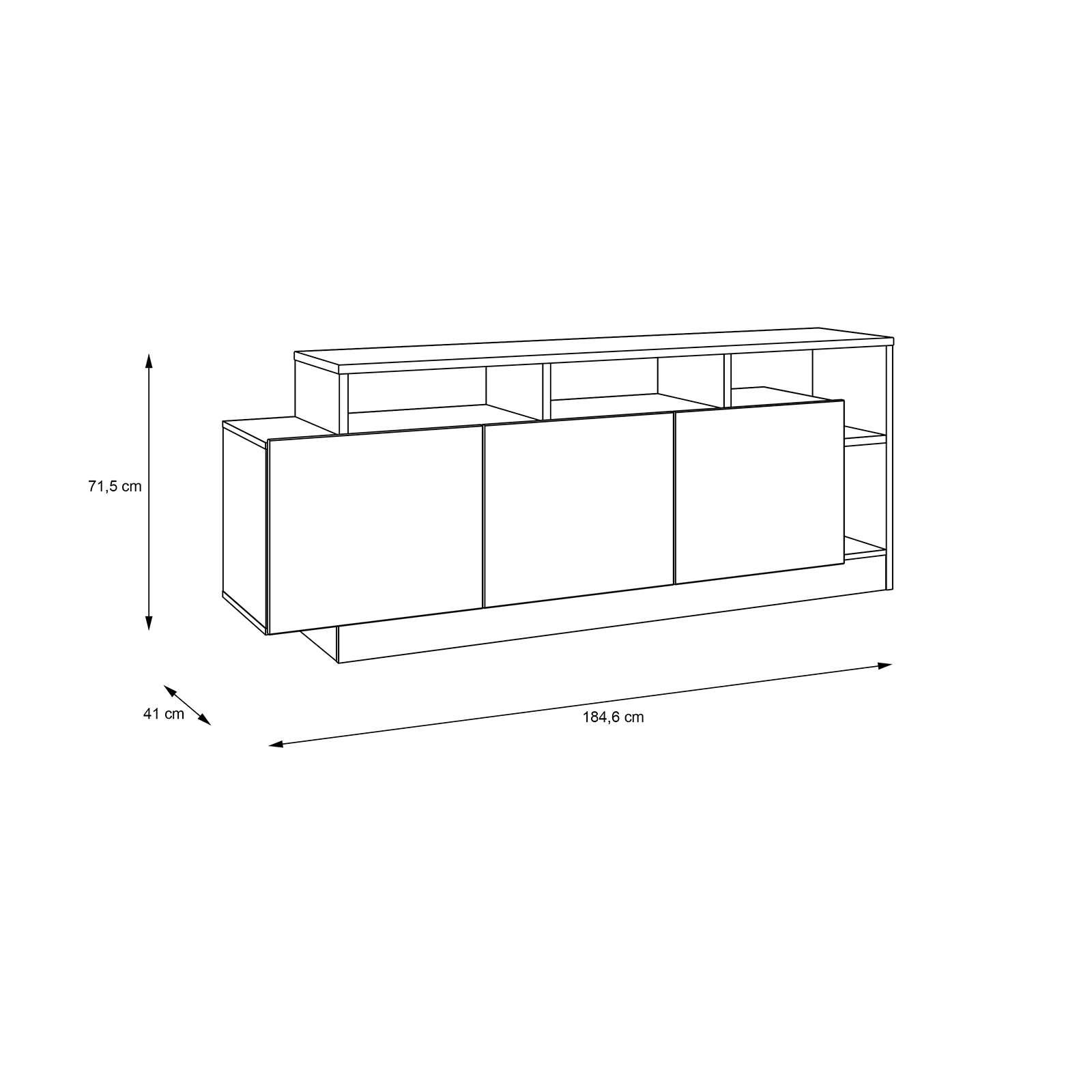 TV Lowboard 160 Cm Breit In Grau Sonoma – Holzwerkstoff, Mit 6 Fächern & 2 Türen, Staubgeschützt, Inkl. Wandhalterung