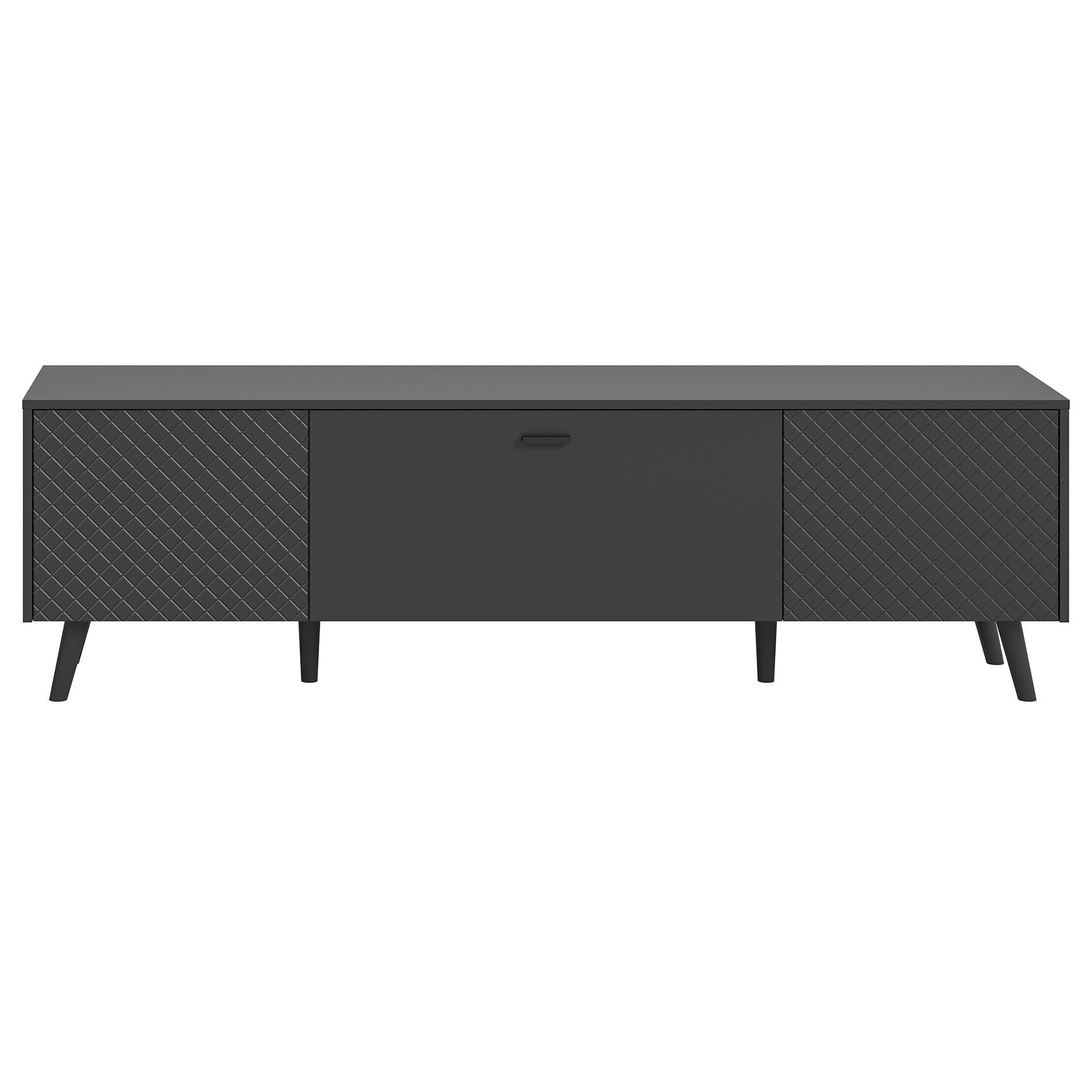 Lowboard LINEA - grau matt - 185 cm breit
