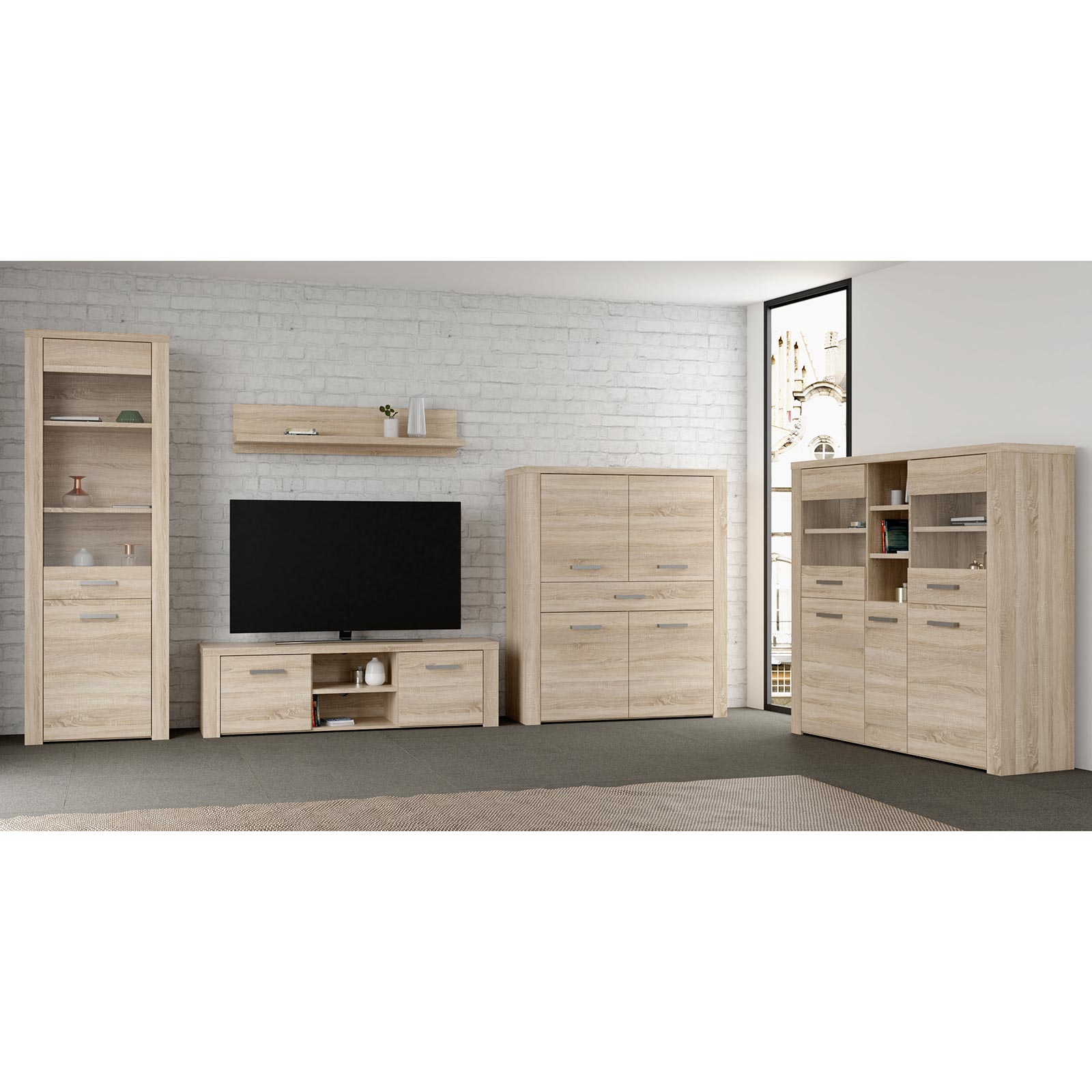 Lowboard - Sonoma Eiche - 2 offene Fächer
