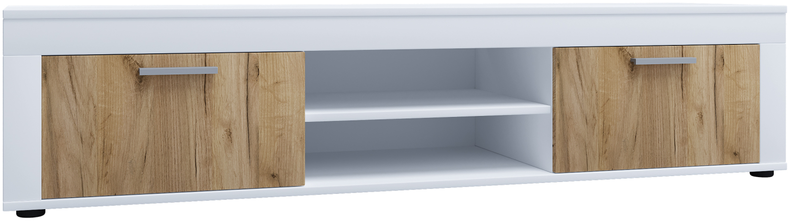 Lowboard USILO XL - weiß - Honig Eiche - 160 cm breit