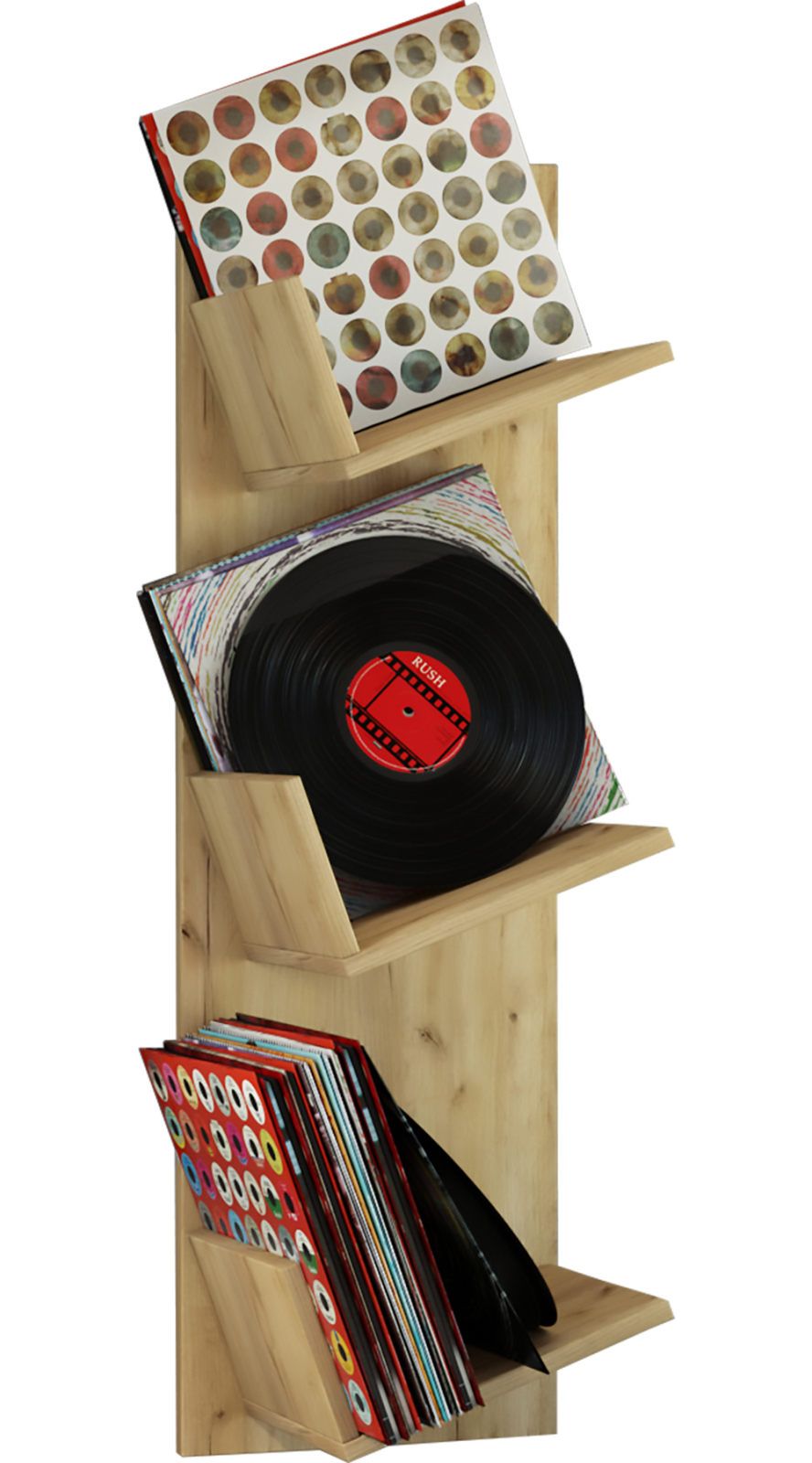 LP-Regal SULDA - schwarz - für 100 Schallplatten