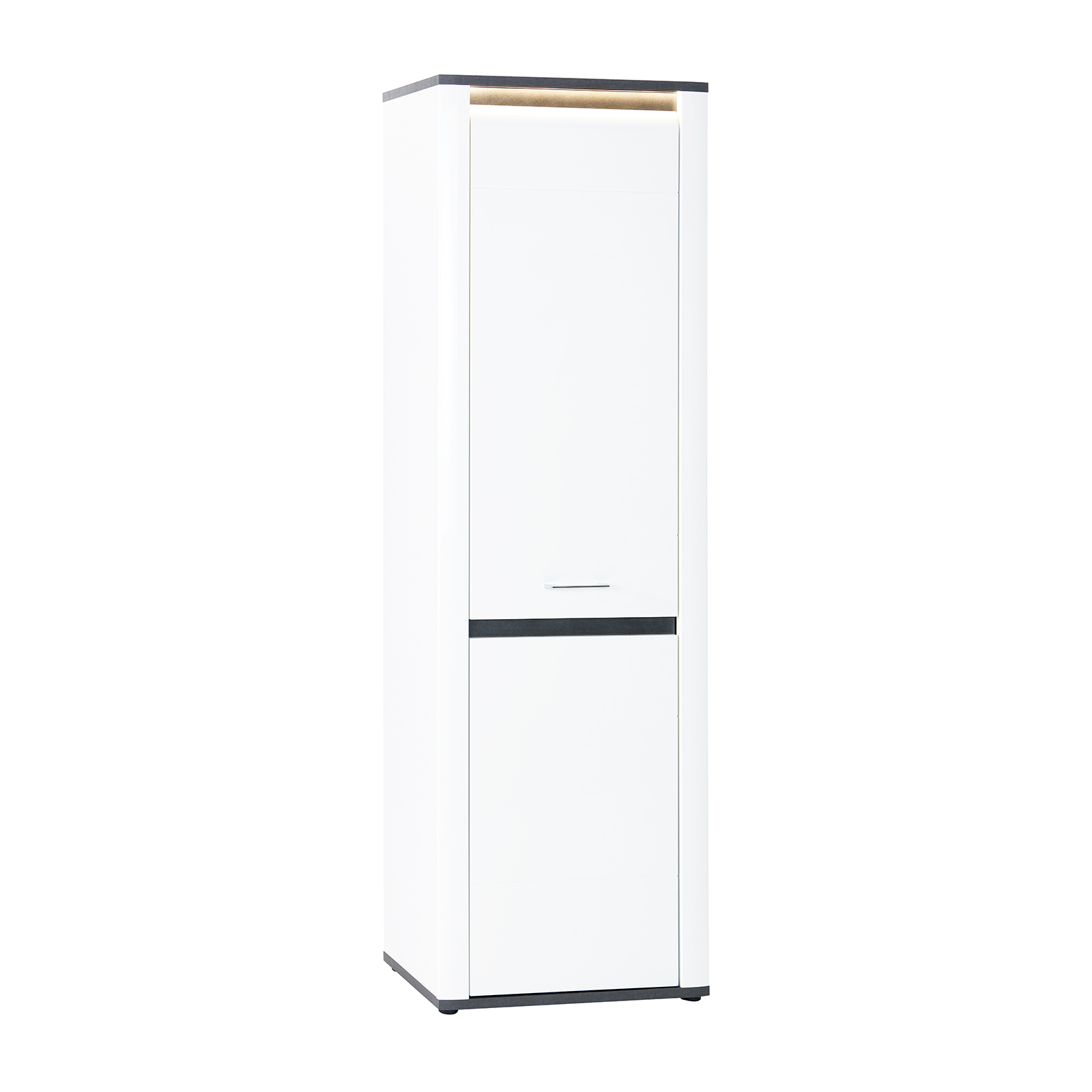 Luca Bessoni Garderobenschrank - weiß Hochglanz - Matera dunkel - 65 cm