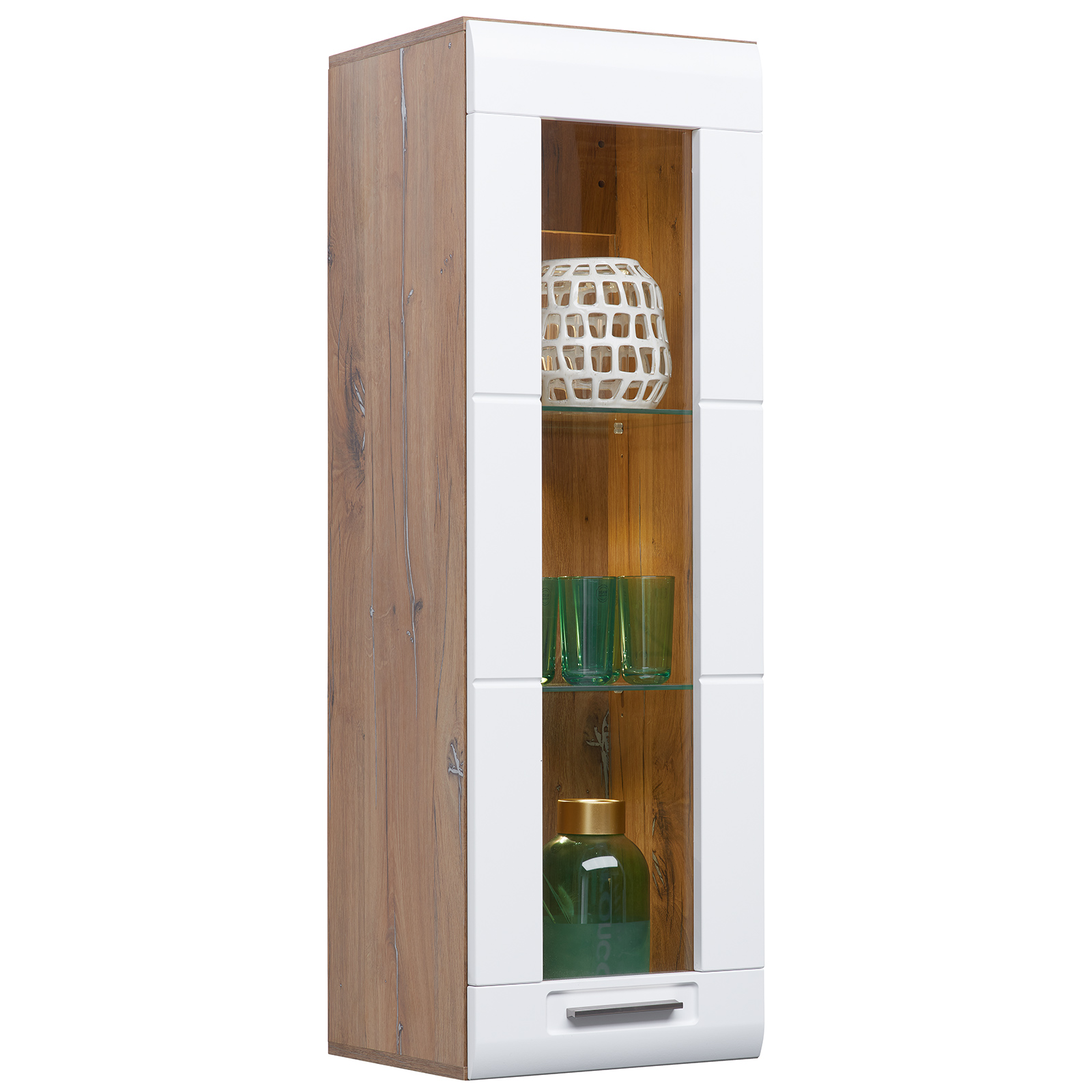 Luca Bessoni Hängevitrine - weiß-Flagstaff Eiche