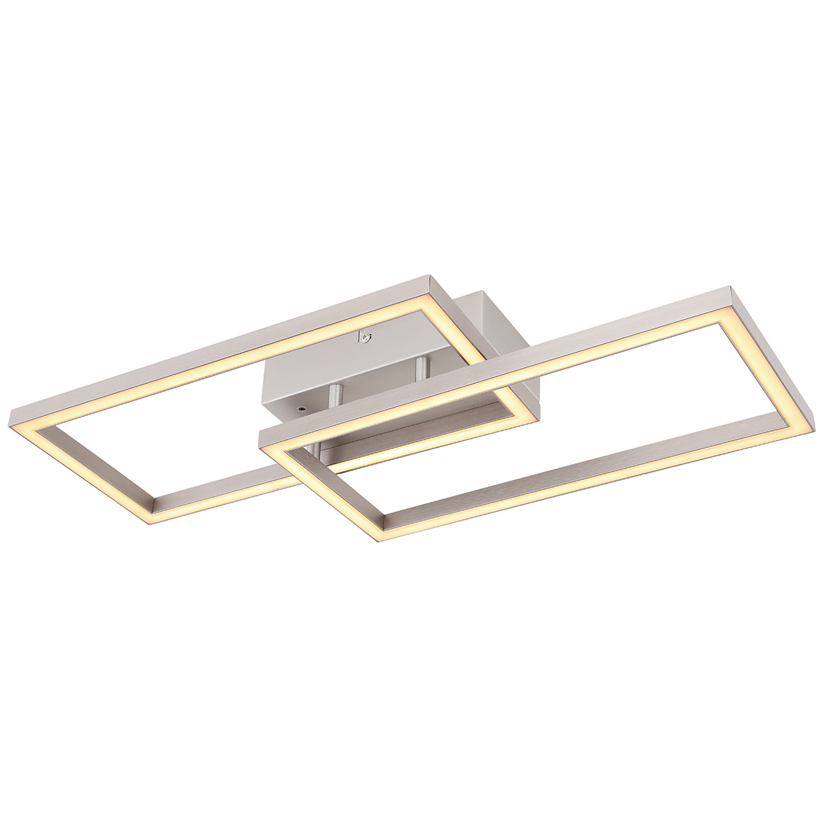 LUCA BESSONI LED-Deckenleuchte - weiß - Nickel matt - mit Fernbedienung