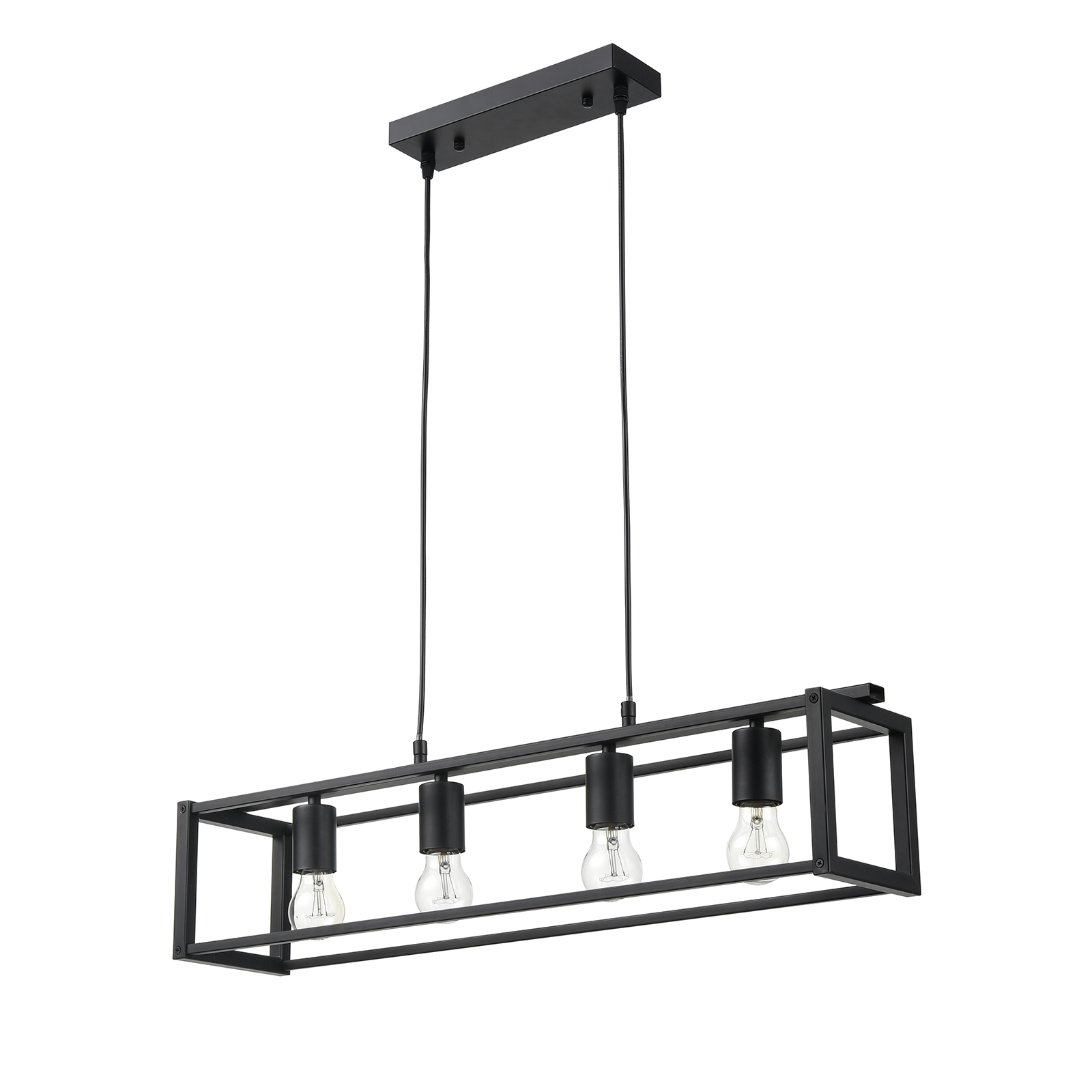 LUCA BESSONI Pendelleuchte NEWT - schwarz - Metall - 4-flammig