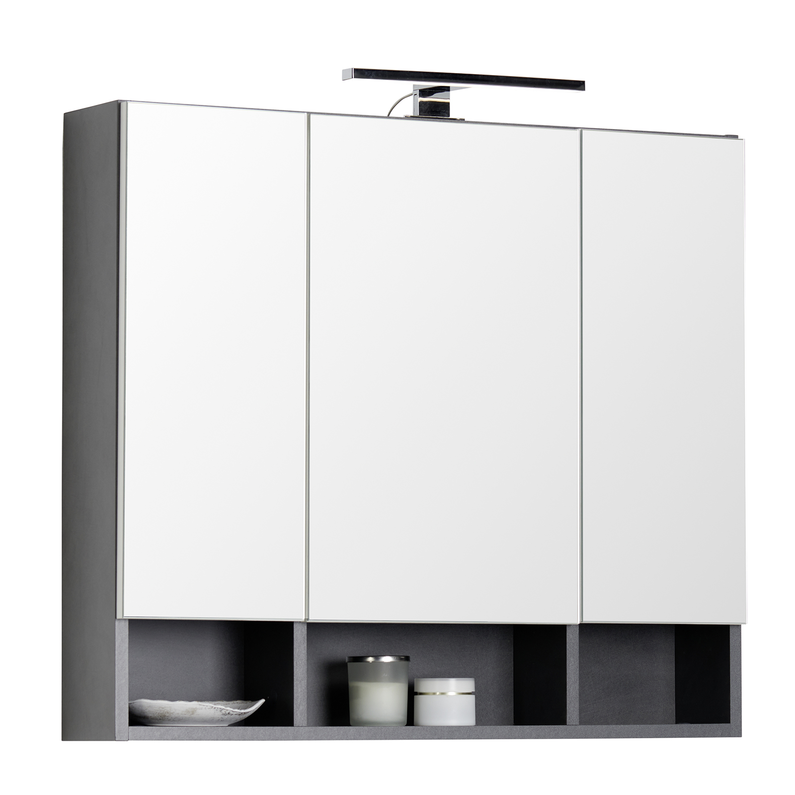 Luca Bessoni Spiegelschrank - Matera dunkel - 80 cm breit