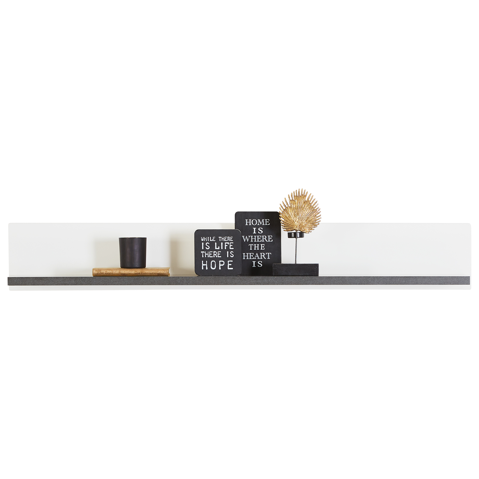 Luca Bessoni Wandboard - weiß Hochglanz - Matera dunkel - 120 cm