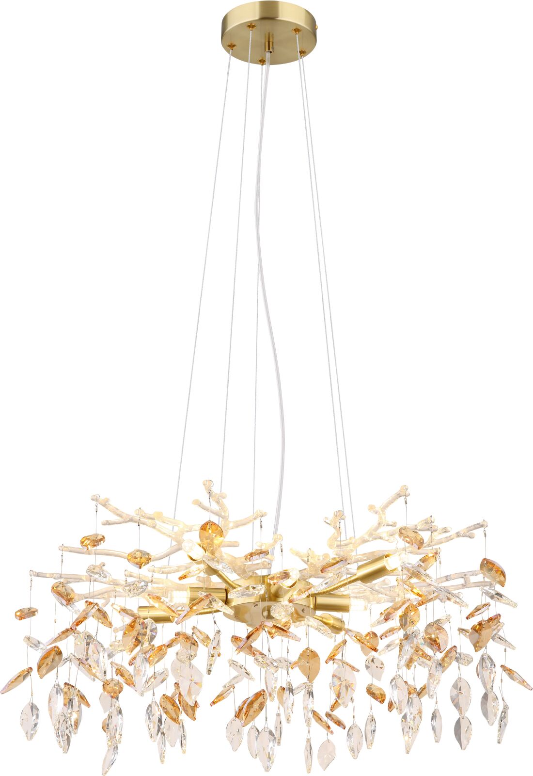 Luster - goldfarben matt - amber - Ø 61 cm