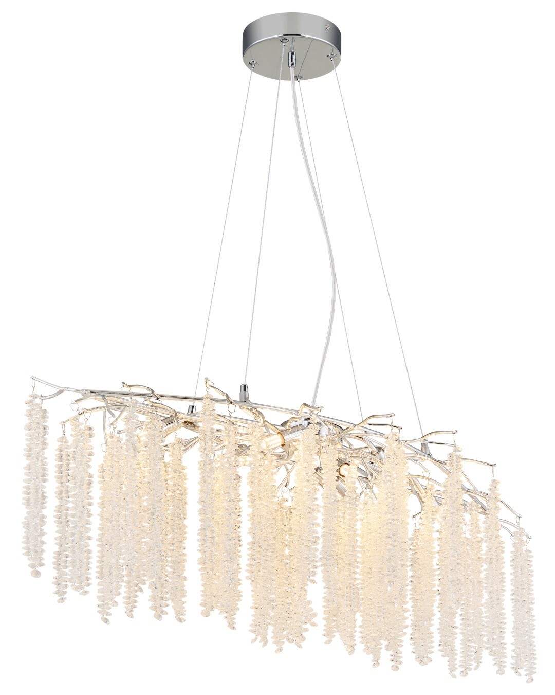 Luster - verchromt - Kunststoffkristalle - 100 cm breit
