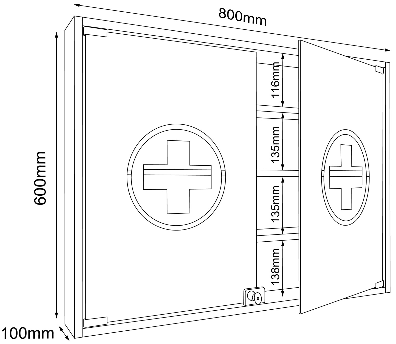 Medizinschrank HUSTILA L - weiß - 80 cm breit