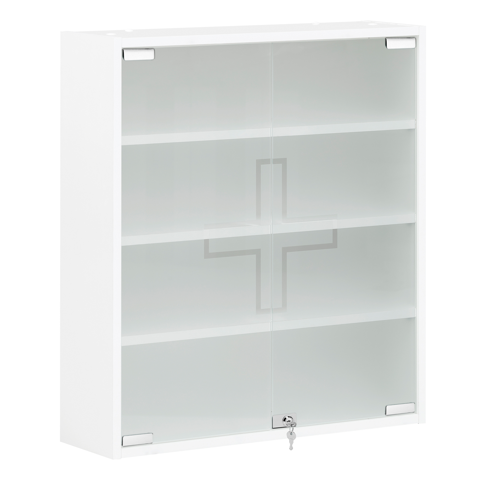 Medizinschrank - weiß matt - weiß - Türen abschließbar