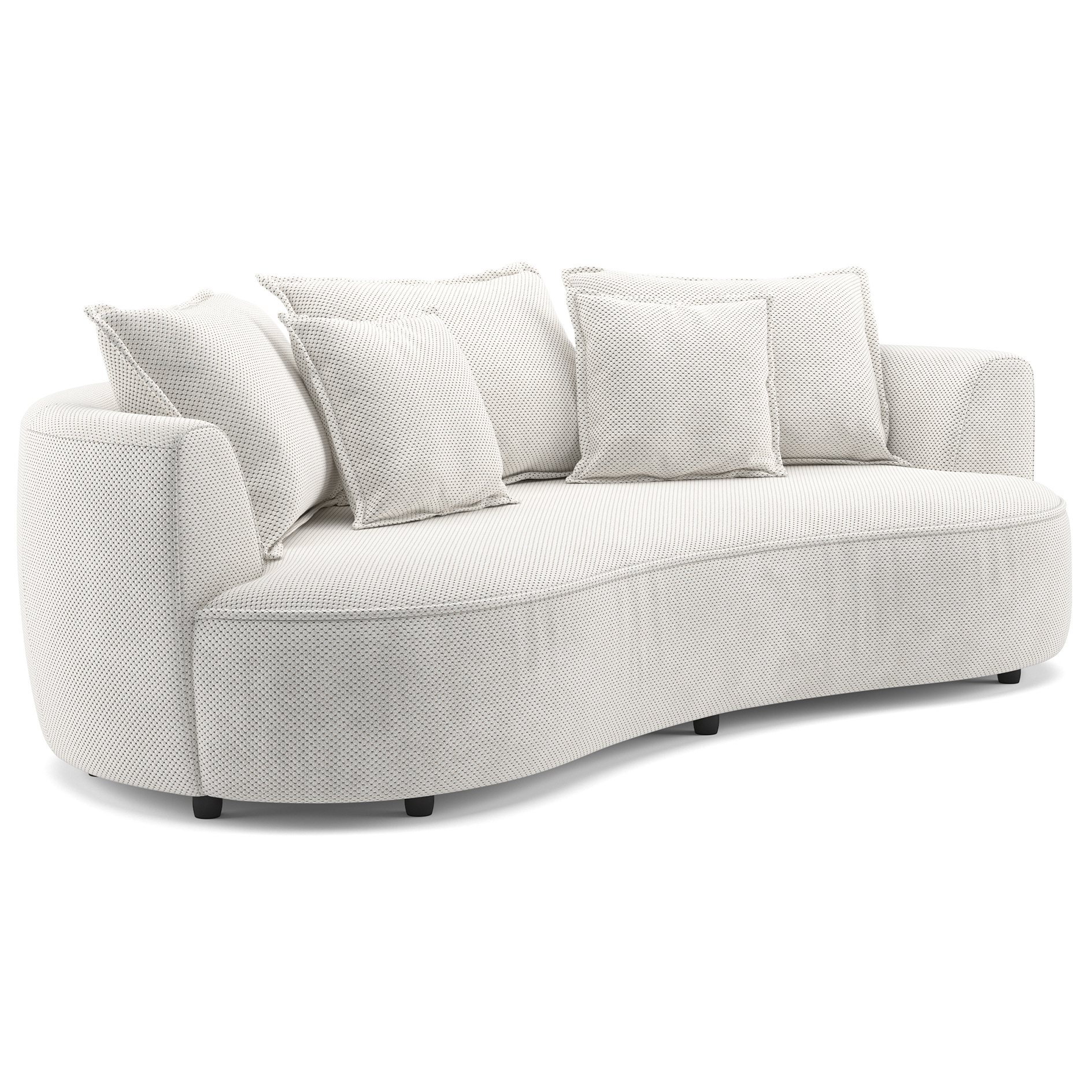Megasofa - cream - Velours - mit Kissen