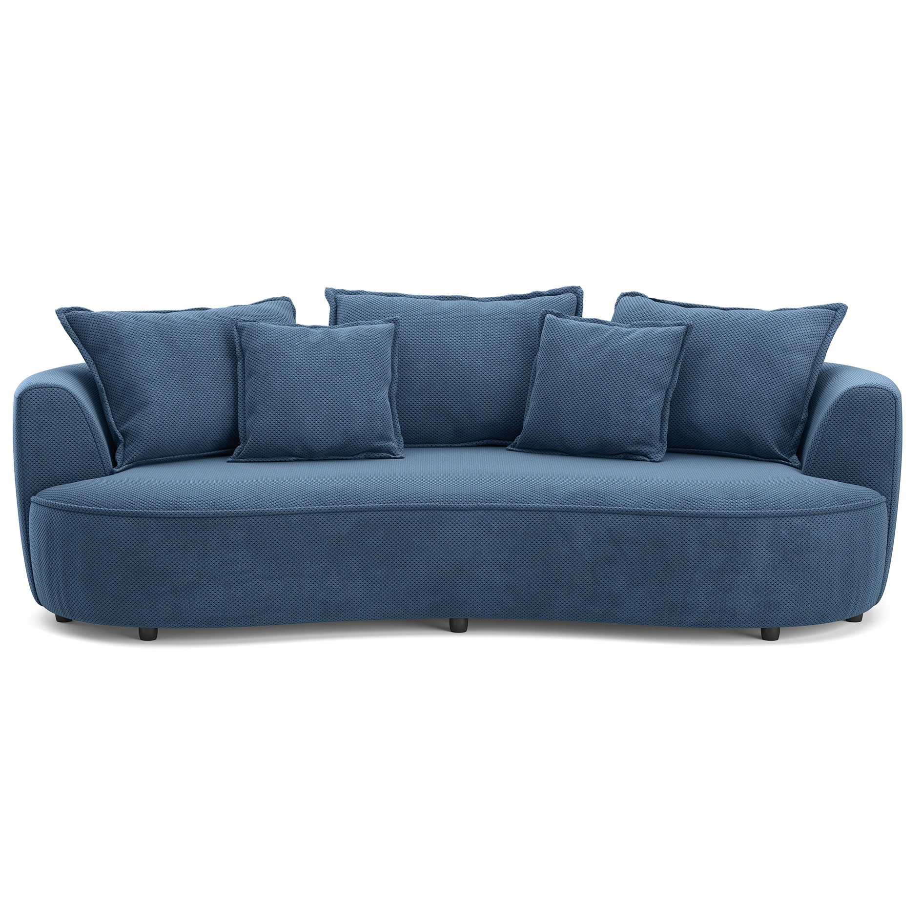 Megasofa - dark blue - Velours - mit Kissen