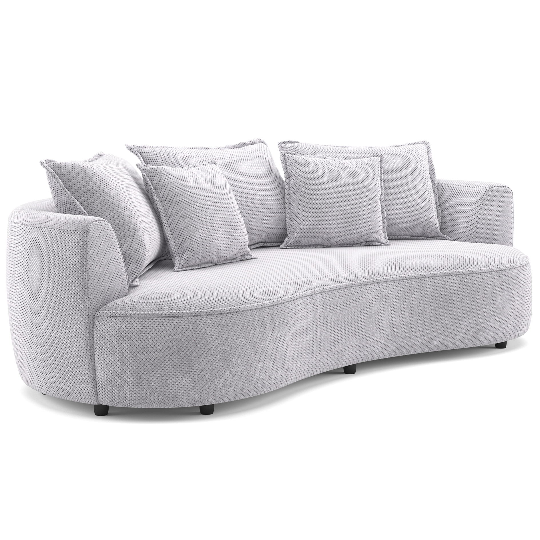 Megasofa - grey - Velours - mit Kissen