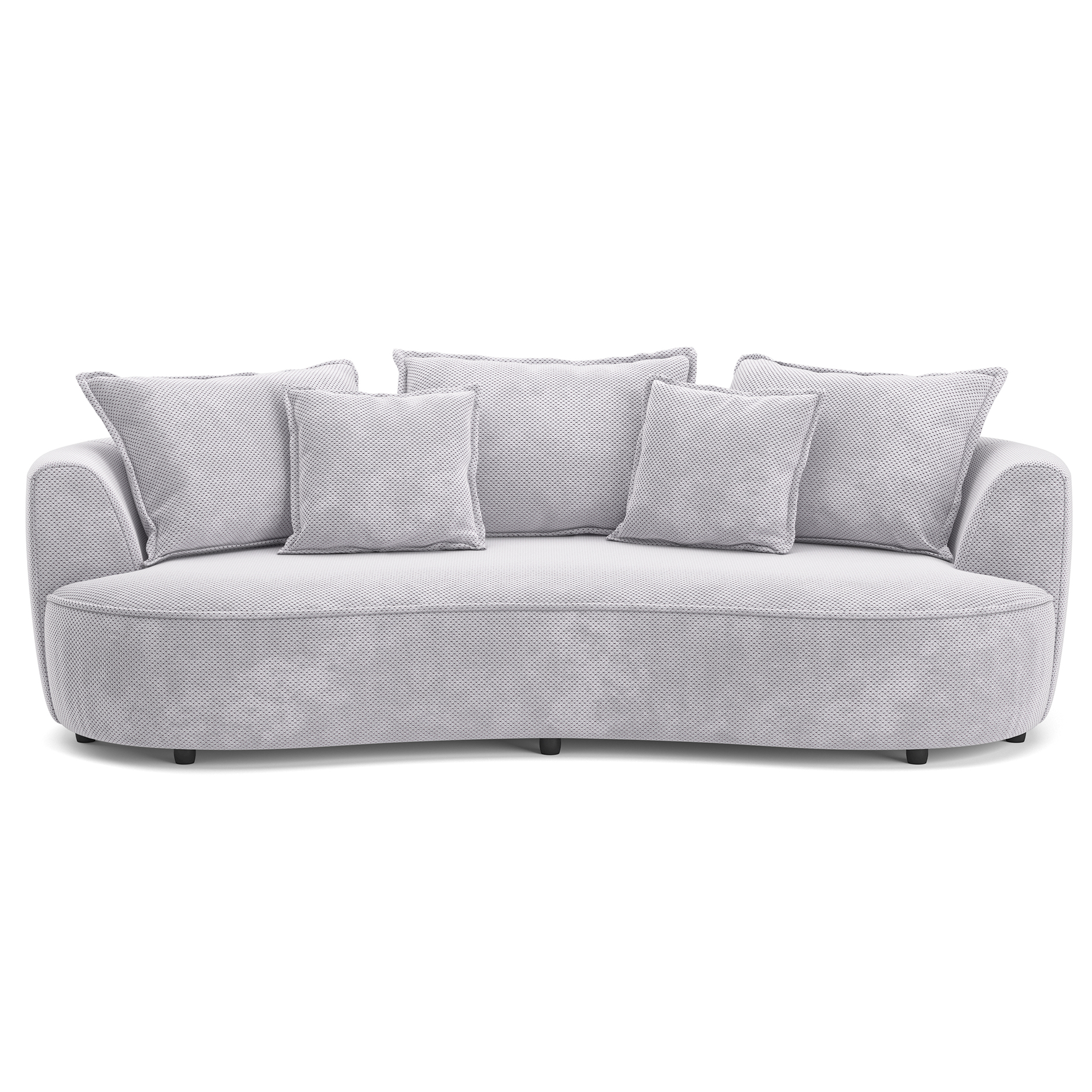 Megasofa - grey - Velours - mit Kissen