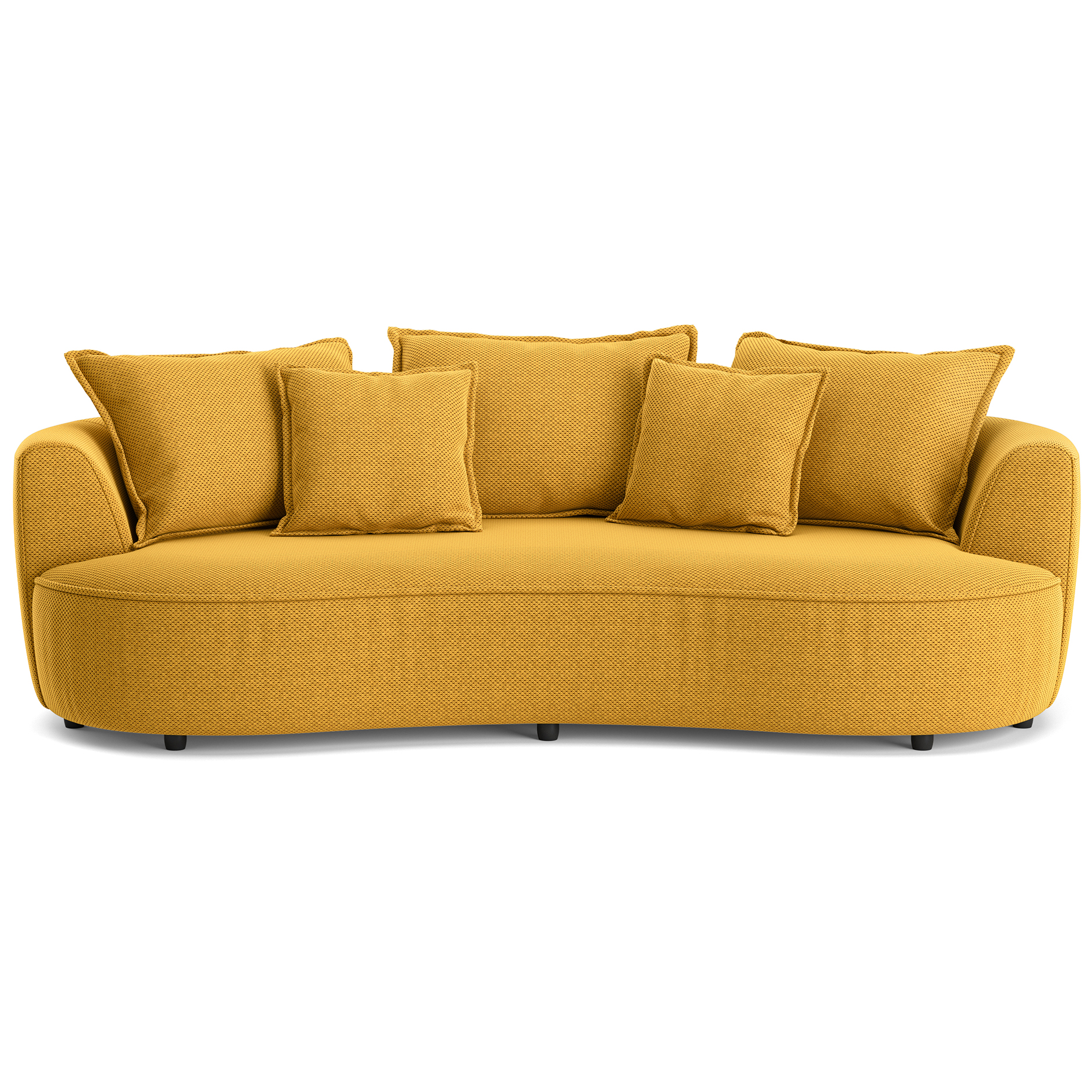 Megasofa - mustard - Velours - mit Kissen