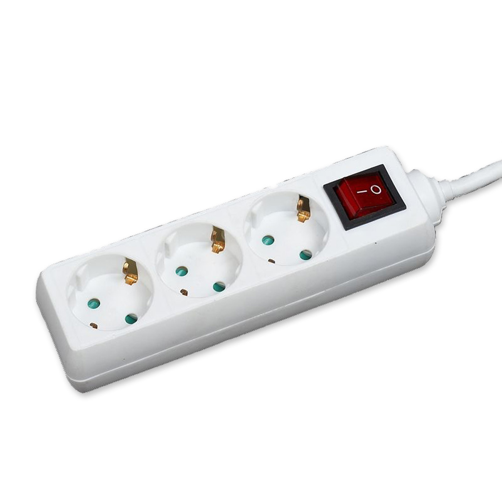 Mehrfachsteckdose - 3 Steckplätze - weiß