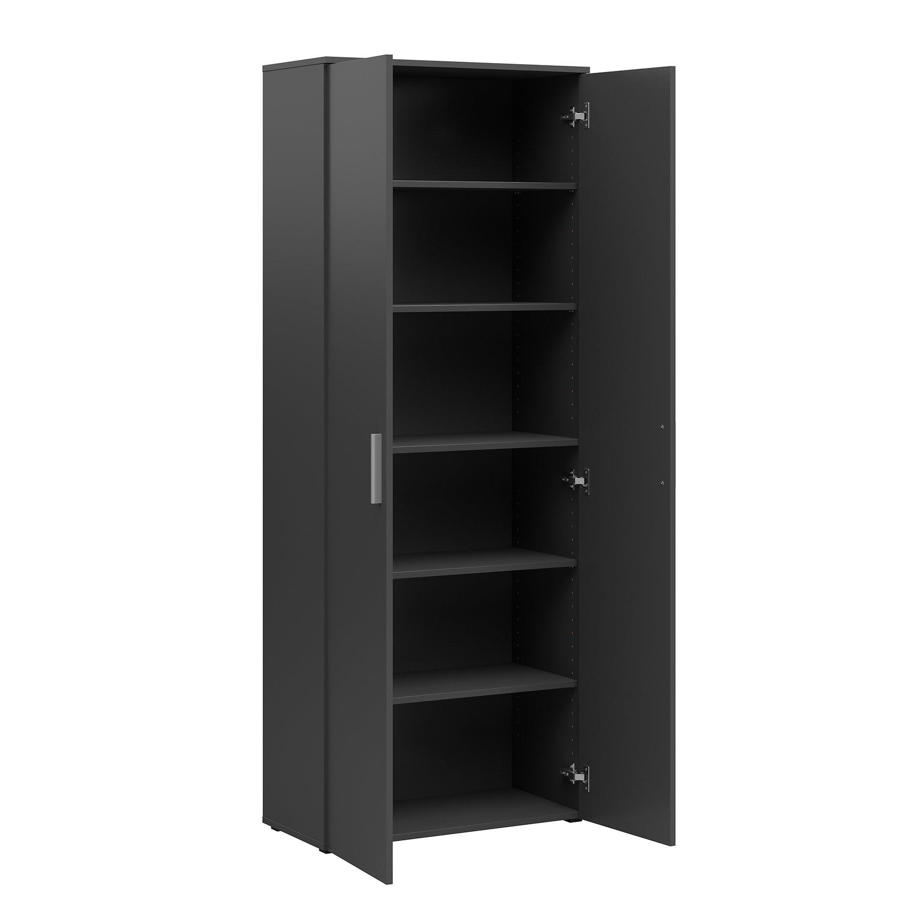 Mehrzweckschrank - anthrazit - 6 Fächer - 179 cm hoch