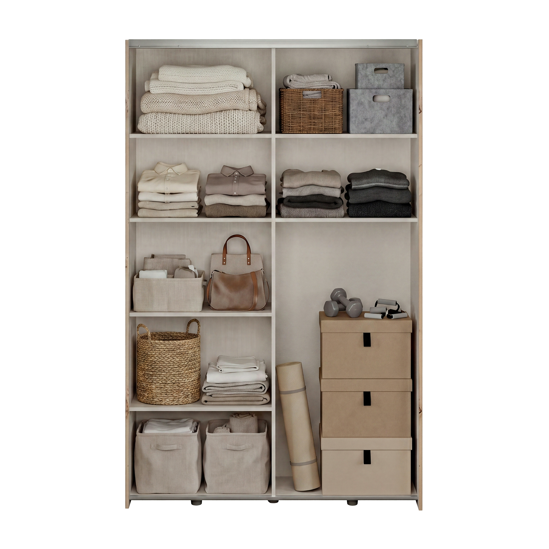 Mehrzweckschrank - Artisan Eiche - grau - 120 cm breit