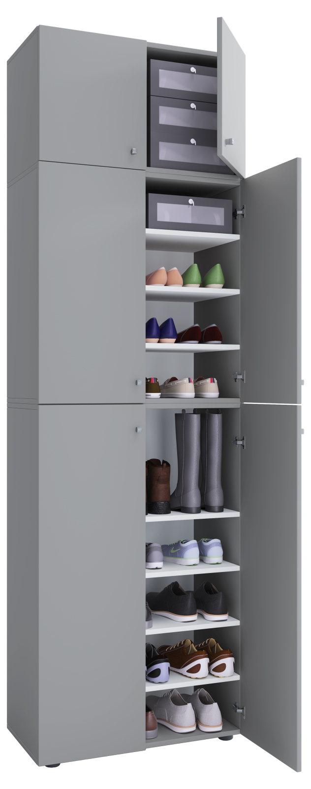 Mehrzweckschrank LONA XXL - grau - Holz - 233 cm
