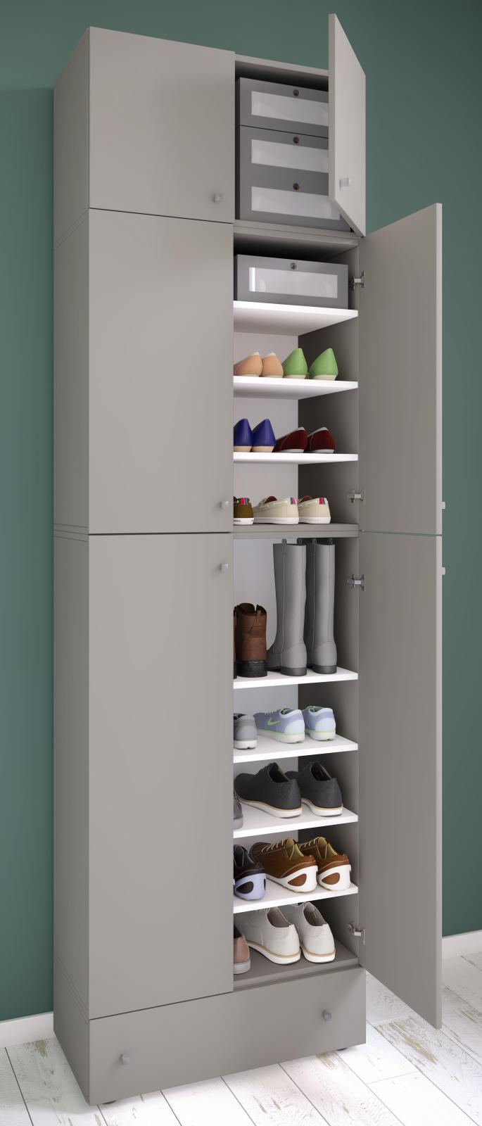 Mehrzweckschrank LONA XXL - grau - Holz