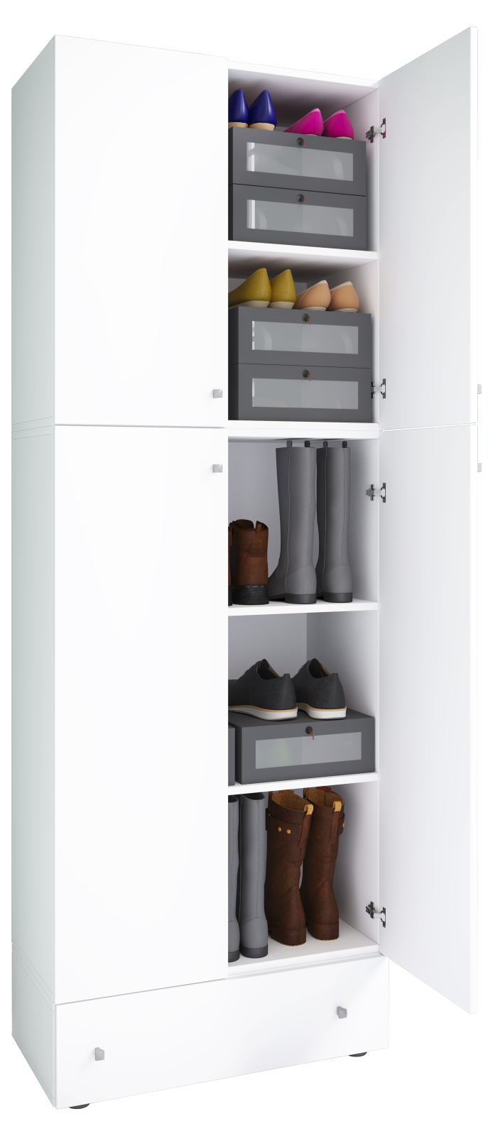 Mehrzweckschrank LONA XXL - weiß - Holz