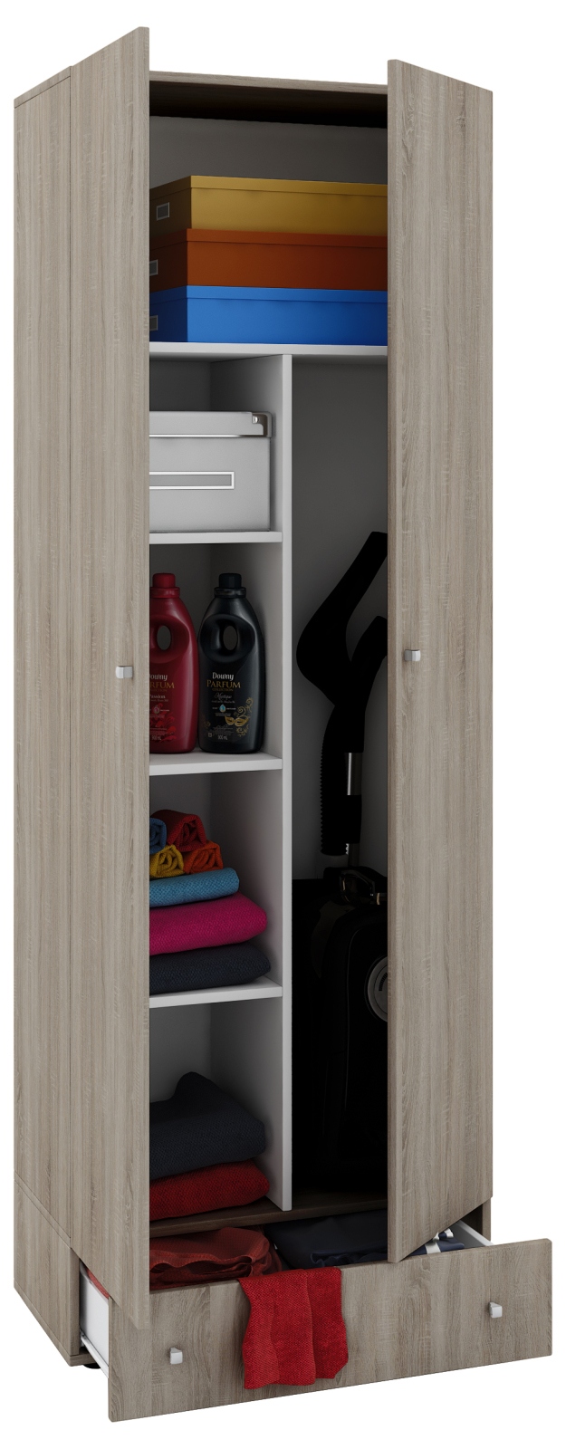 Mehrzweckschrank VANDOL ll - Sonoma Eiche - mit Schubkasten - 6 Fächer