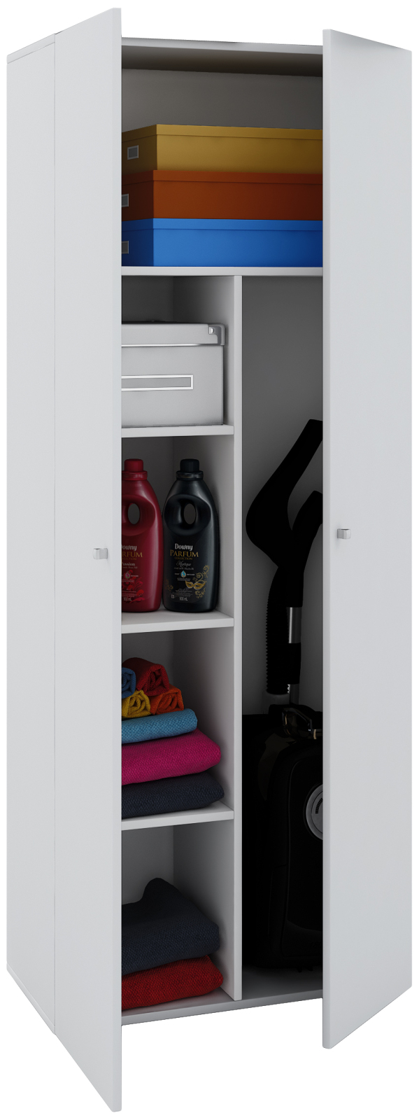 Mehrzweckschrank VANDOL ll - weiß - 2 Türen - 6 Fächer