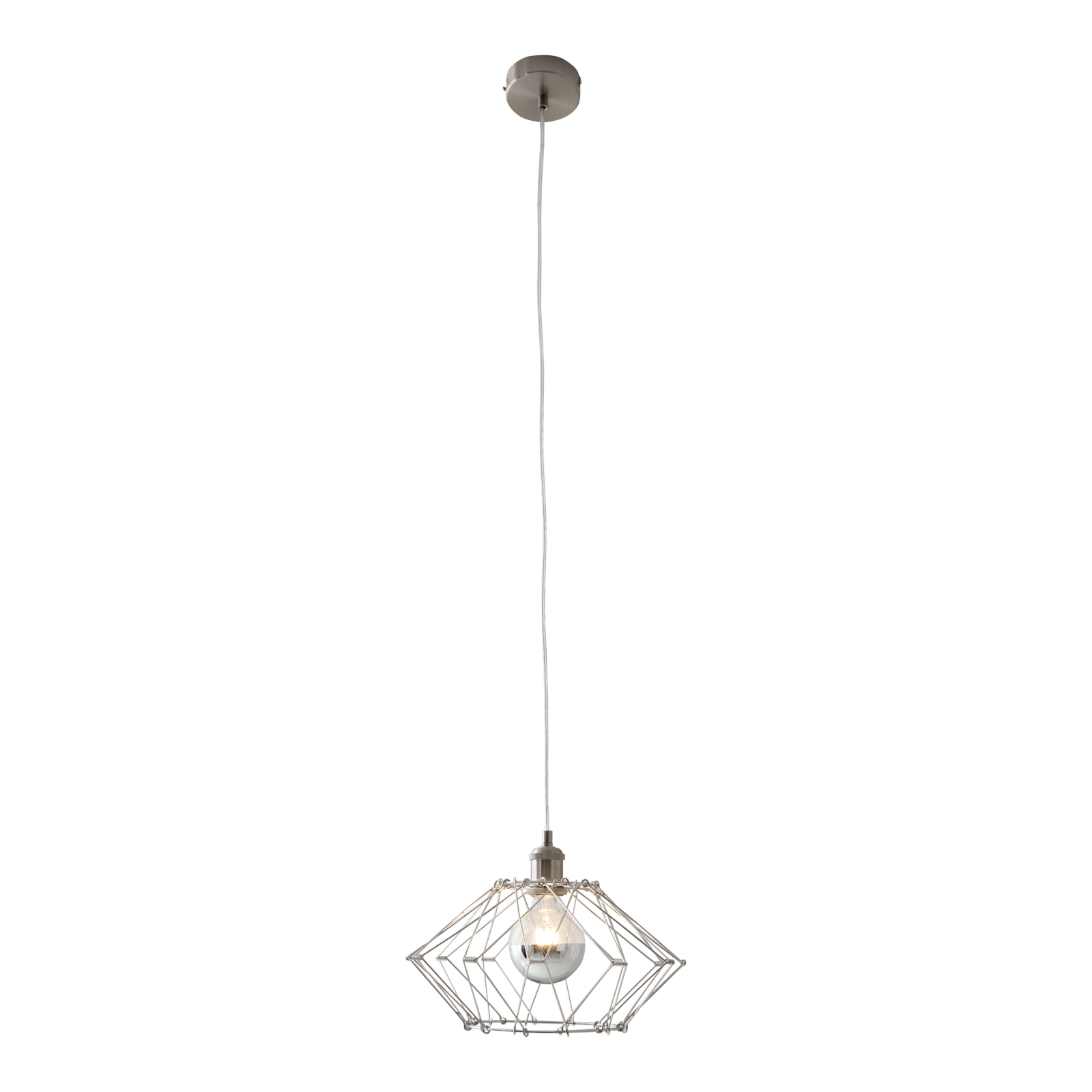 Metall-Pendelleuchte FYN - silber - verstellbar