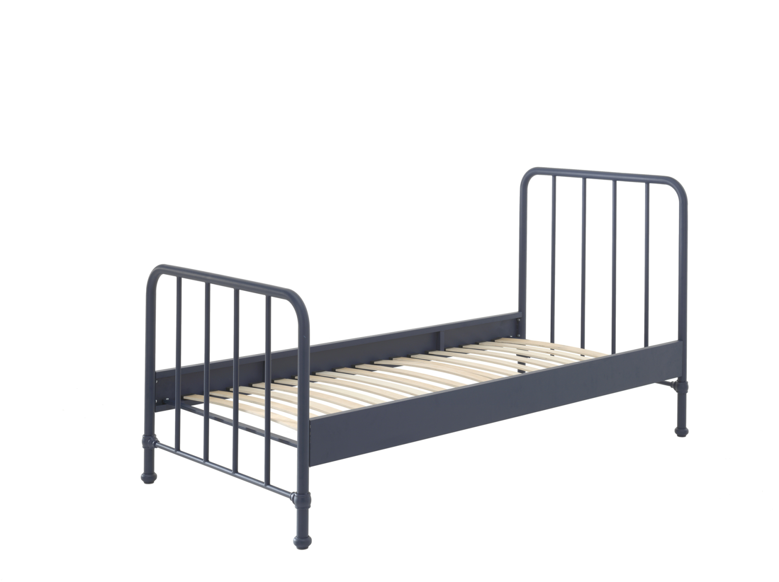 Metallbett BRONXX - blau denim matt - 90x200 cm