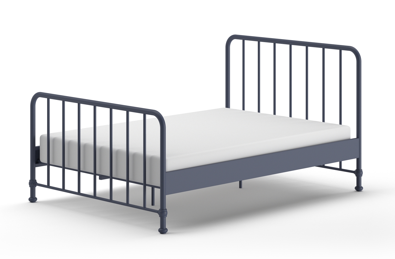 Metallbett BRONXX - denim blau matt - 140x200 cm
