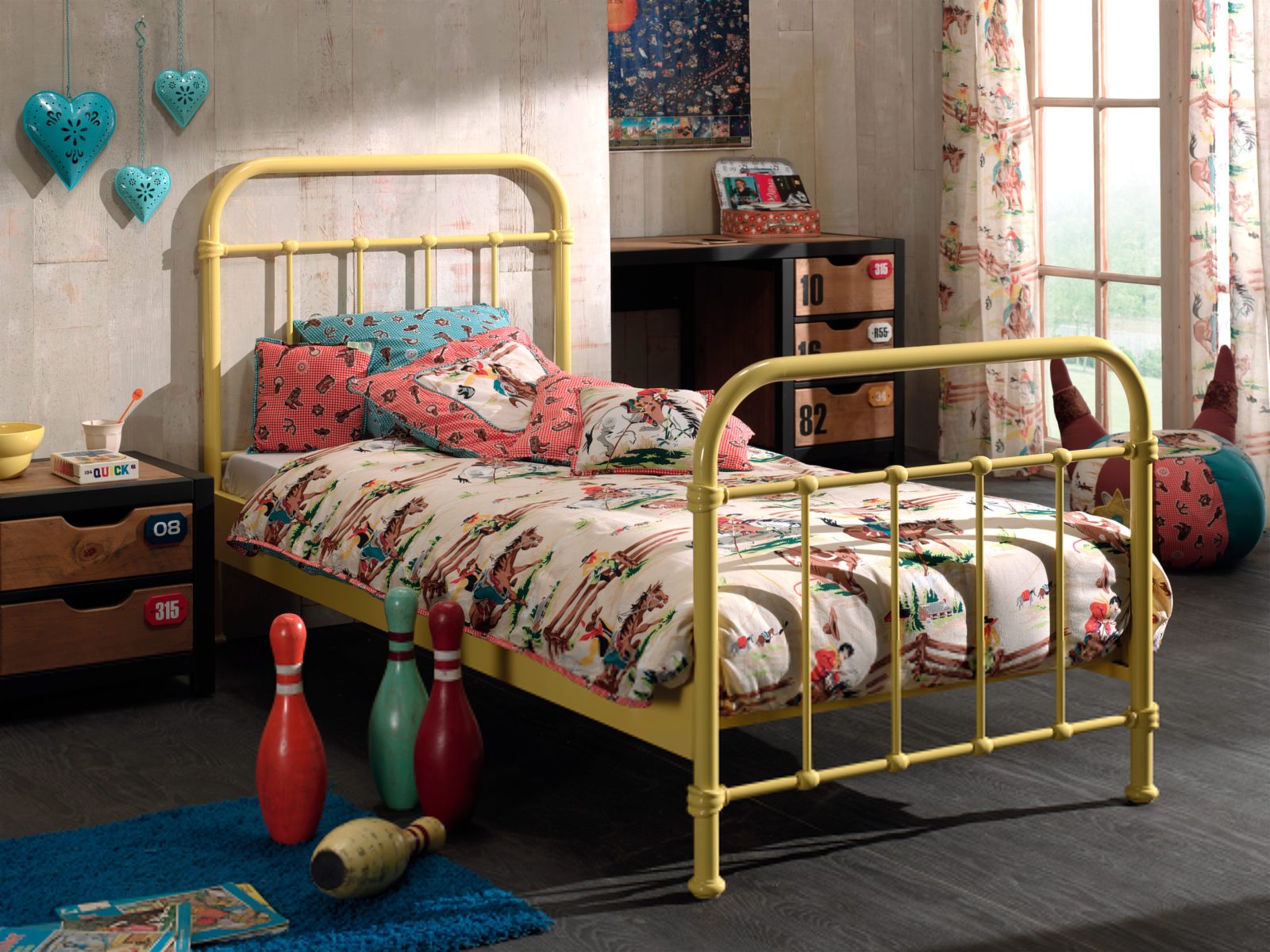 Metallbett NEW YORK - gelb - Metall - 90x20 cm