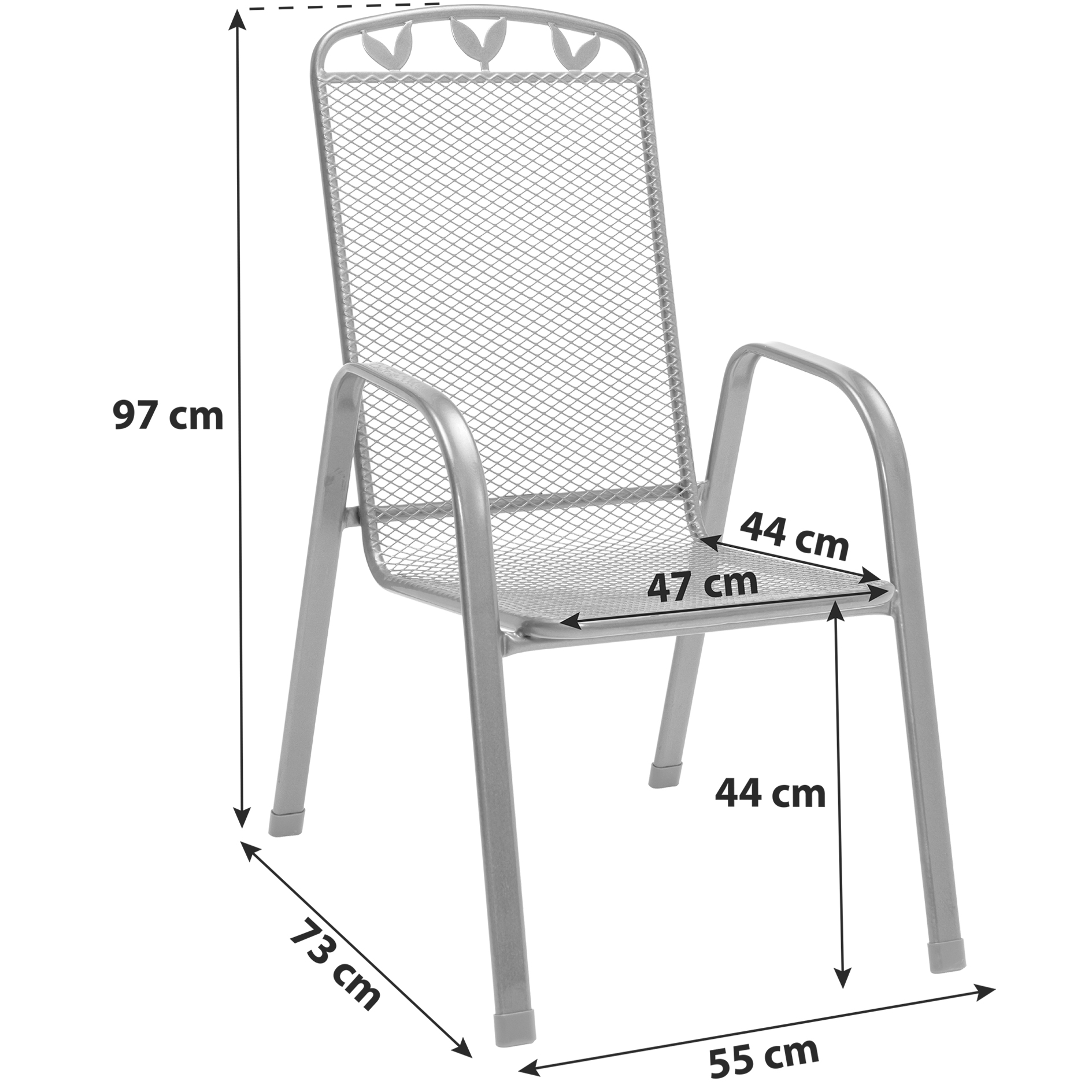 Metallstuhl - eisengrau - Metall