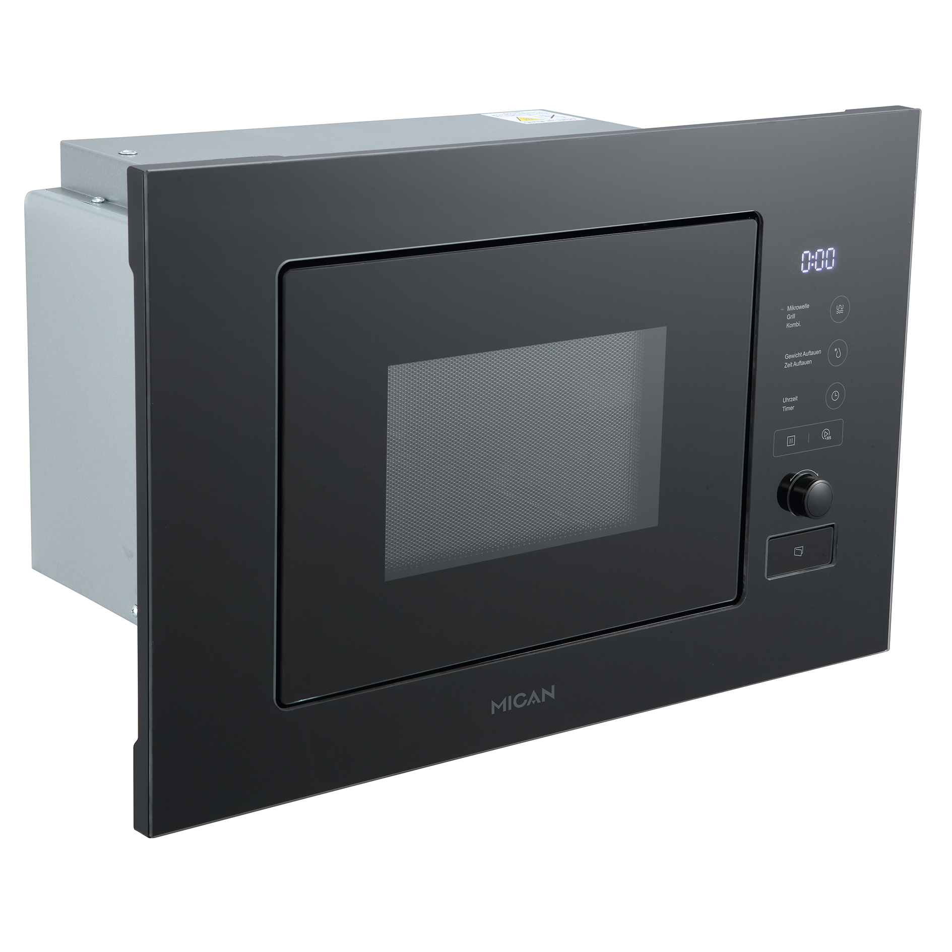 MICAN Einbau-Mikrowelle MGM17SCBG - schwarz - 700 Watt