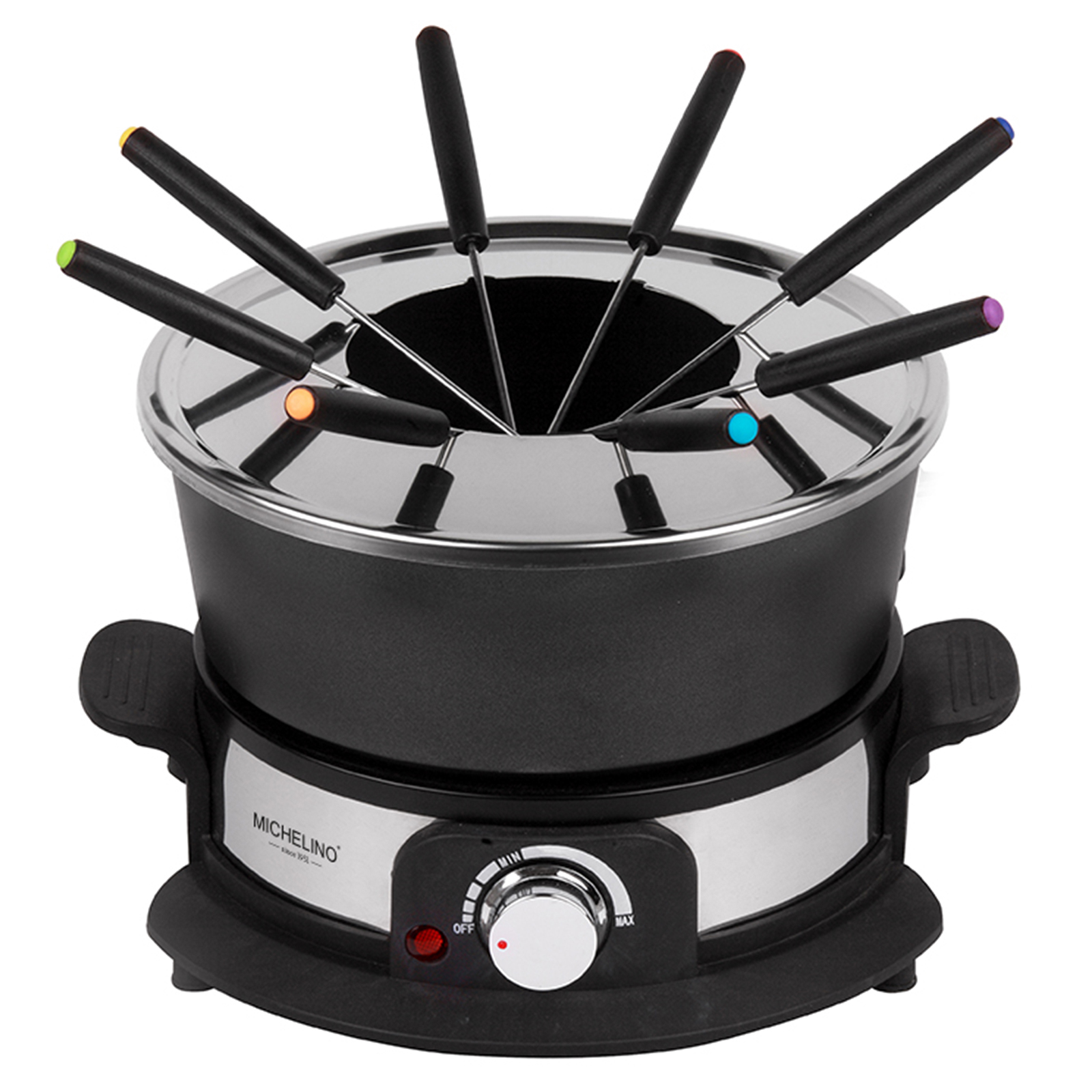 MICHELINO Fondue 74385 - schwarz-silber - 8 Personen