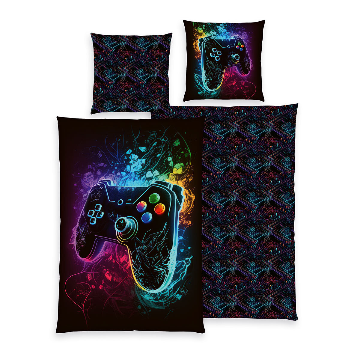 Microfaser-Bettwäsche GAMING - bunt - 135x200 cm