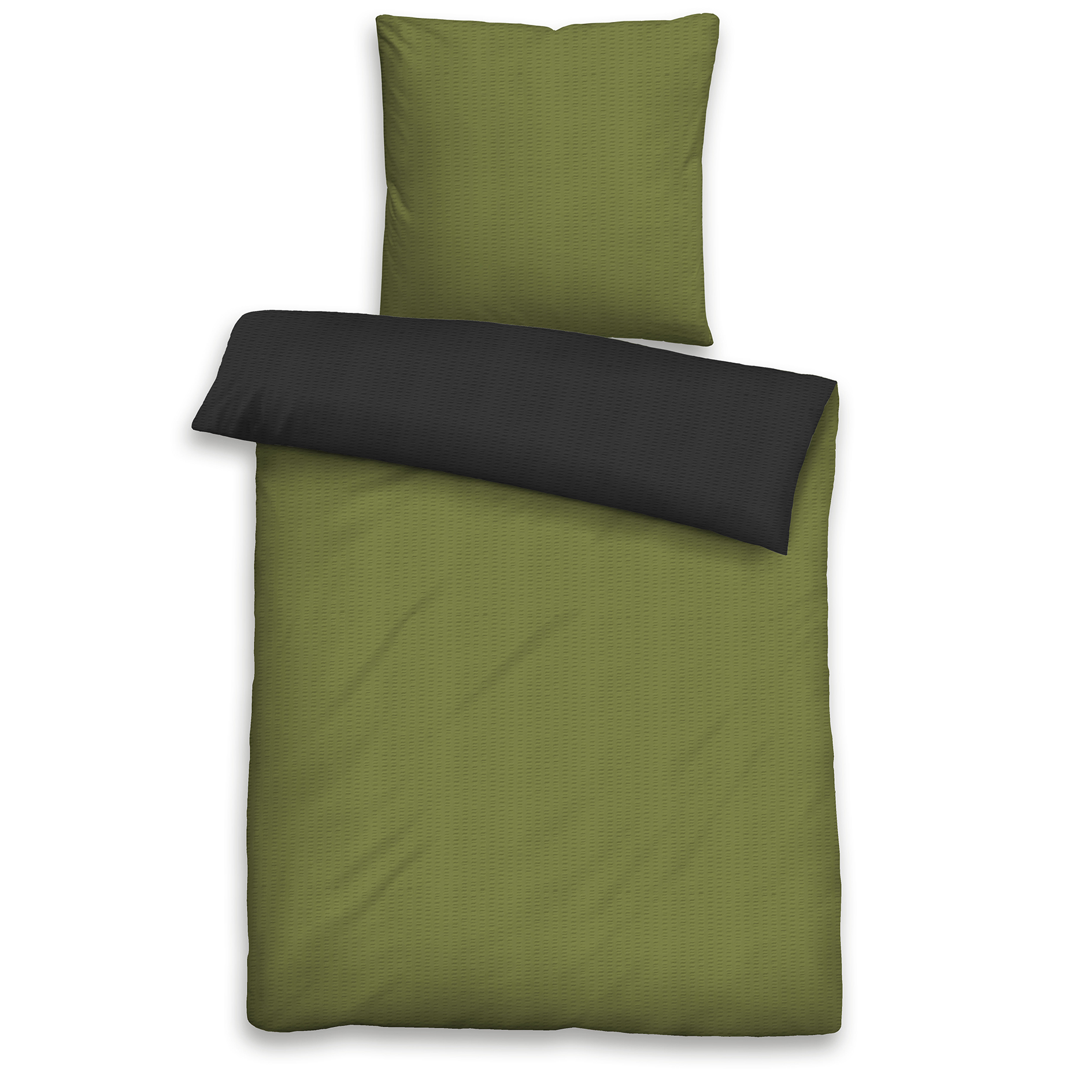 Microfaser-Seersucker-Bettwäsche - khaki - 135x200 cm