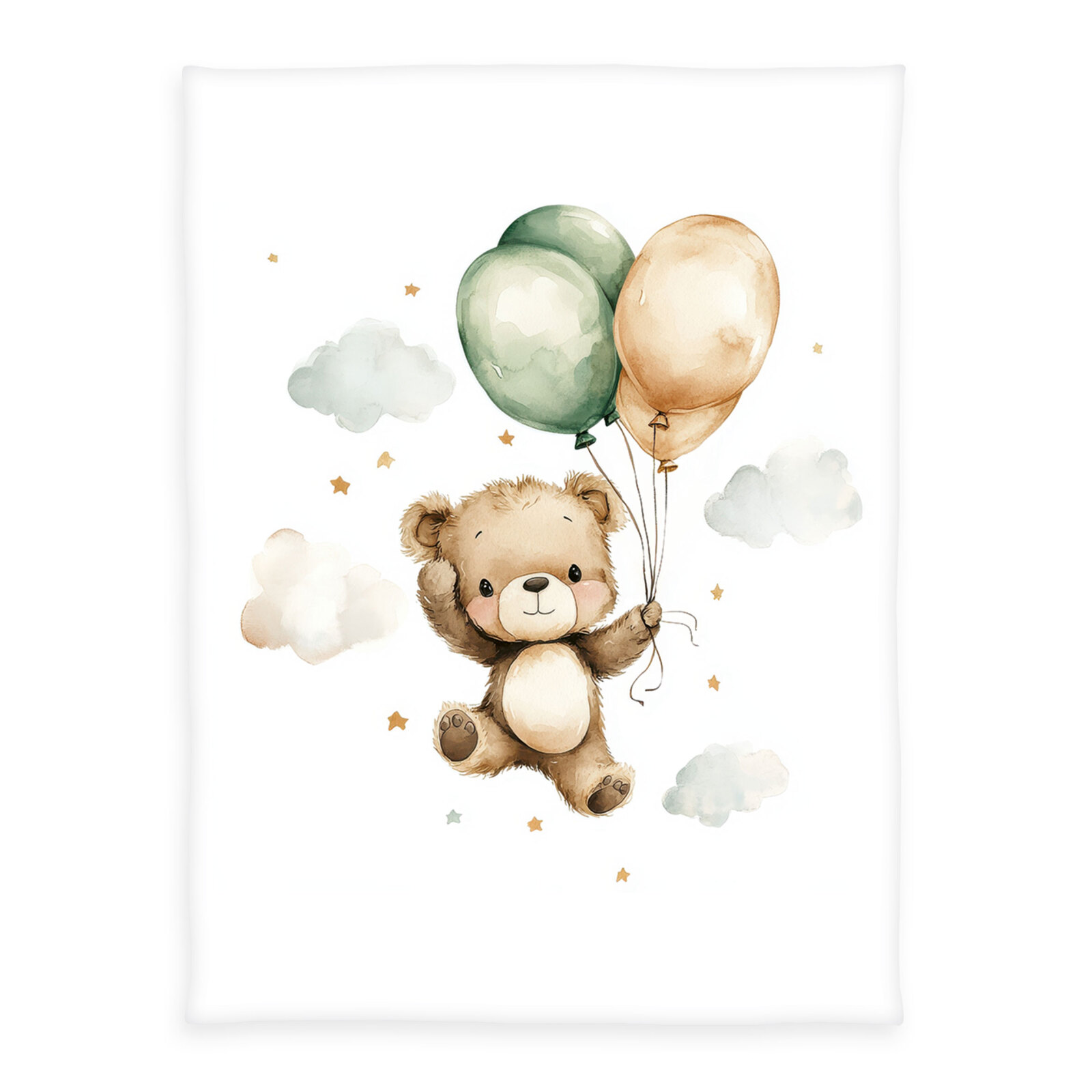 Microfaserflausch-Decke Ballon Teddy - bunt - 75x100 cm