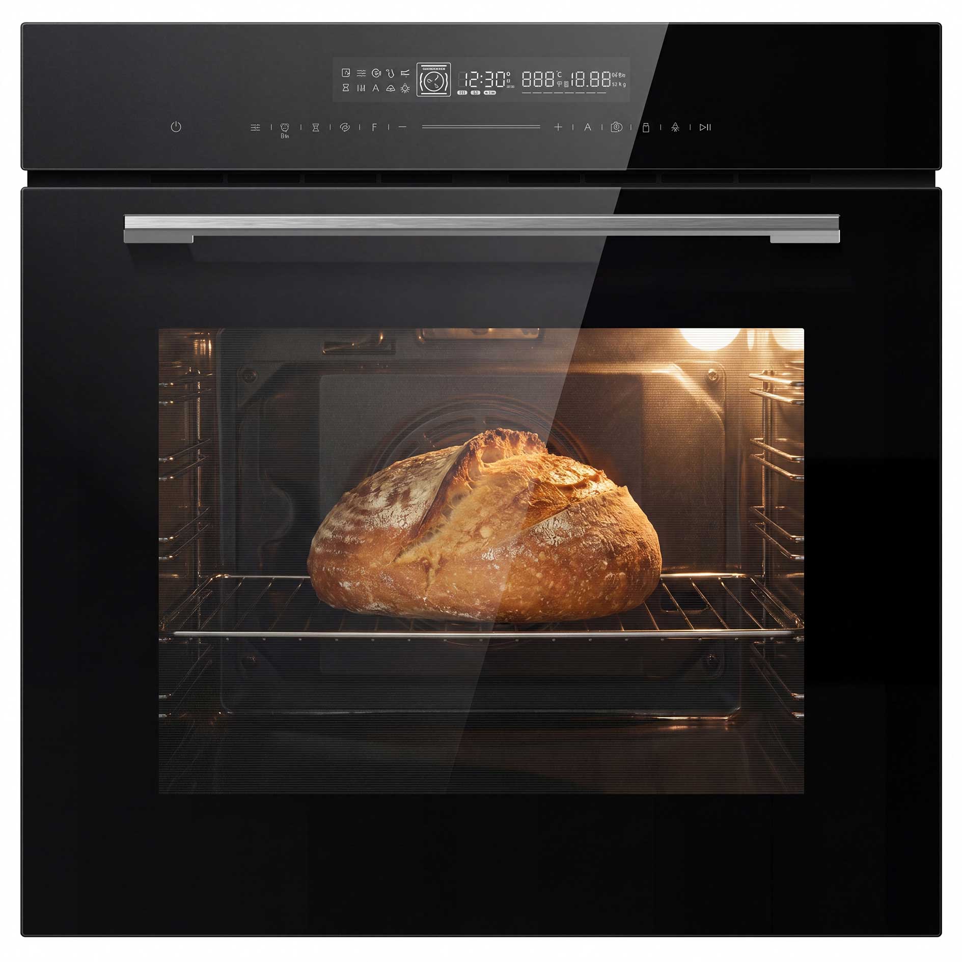 MIDEA Einbau-Backofen 7NF30TOBL - schwarz - mit Mikrowellen-Funktion