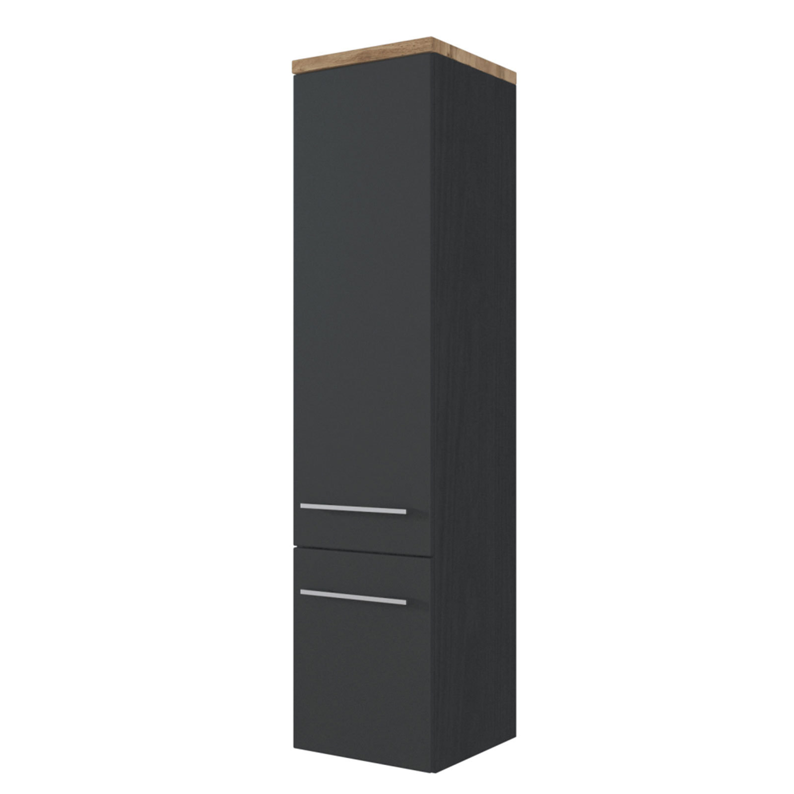Midischrank DAVOS - grau - Wotaneiche - 30 cm breit