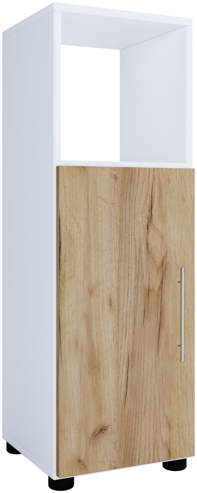 Midischrank FLANDU - Honig Eiche - weiß - 31 cm