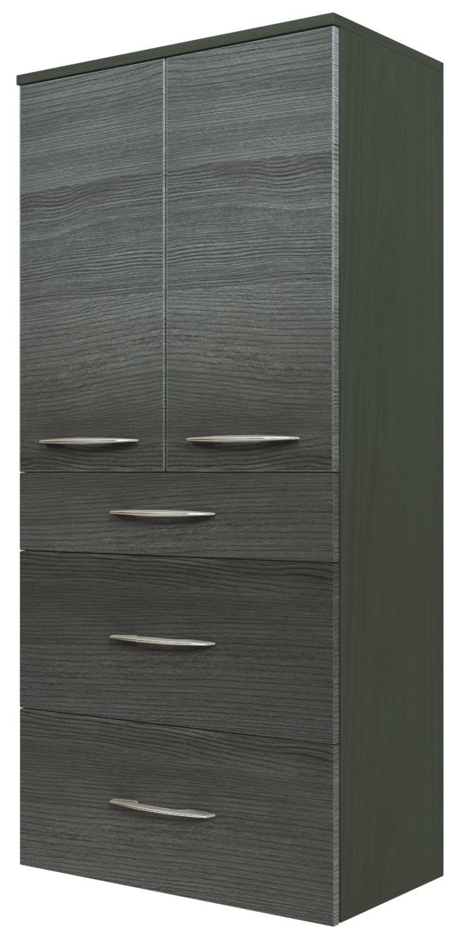 Midischrank FLORIDA - Eiche rauchsilber- graphitgrau - 60 cm